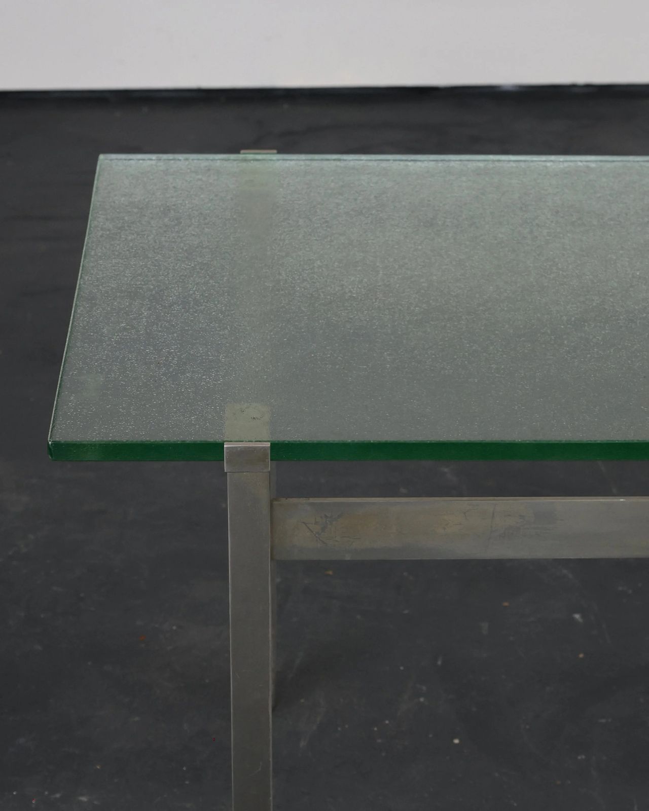 French C.1960s Nickel & Cast Glass Coffee Table photo buy
