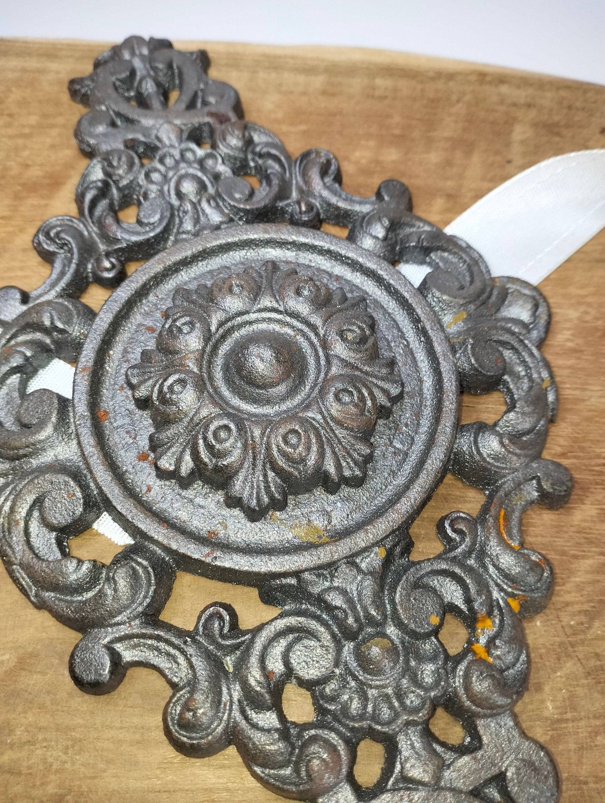 Furniture Pediment, Decorative Salvaged Hardware, 9.5 Inch photo Home Decor