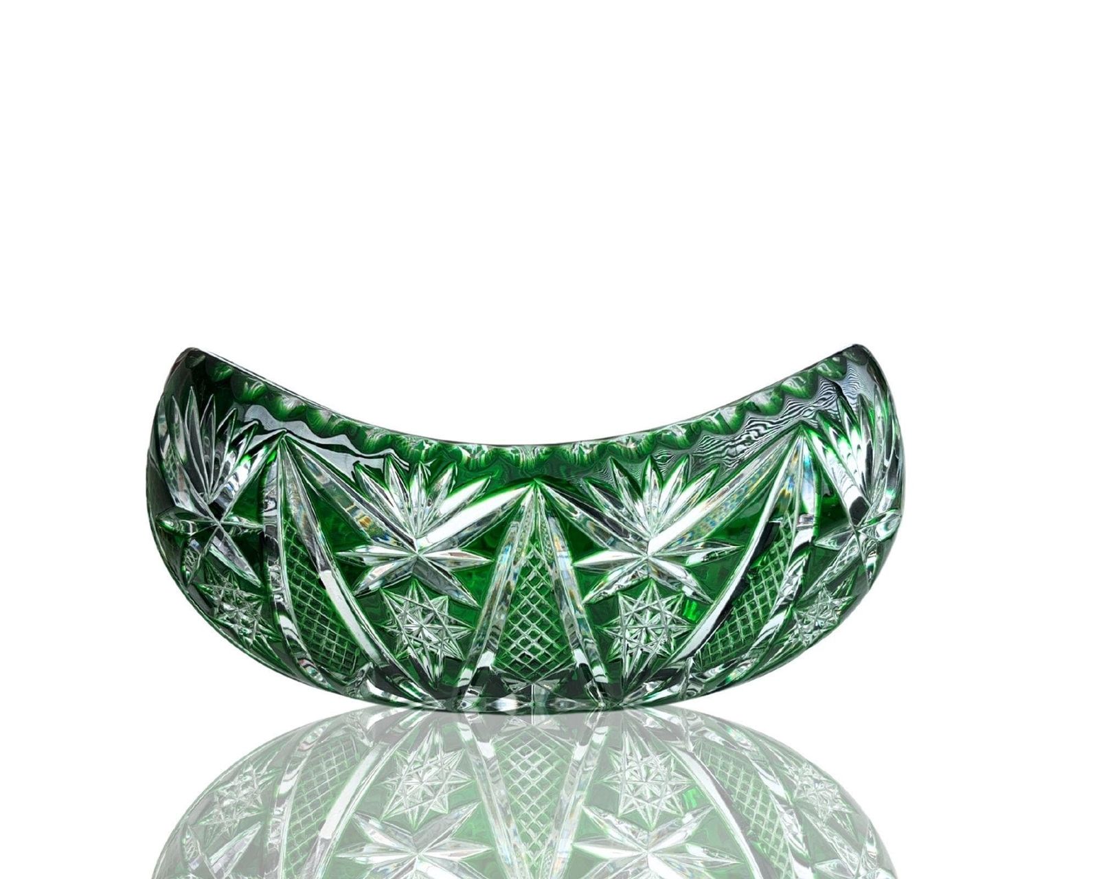 Emerald Green Crystal Bowl | Vintage Nachtmann photo furniture