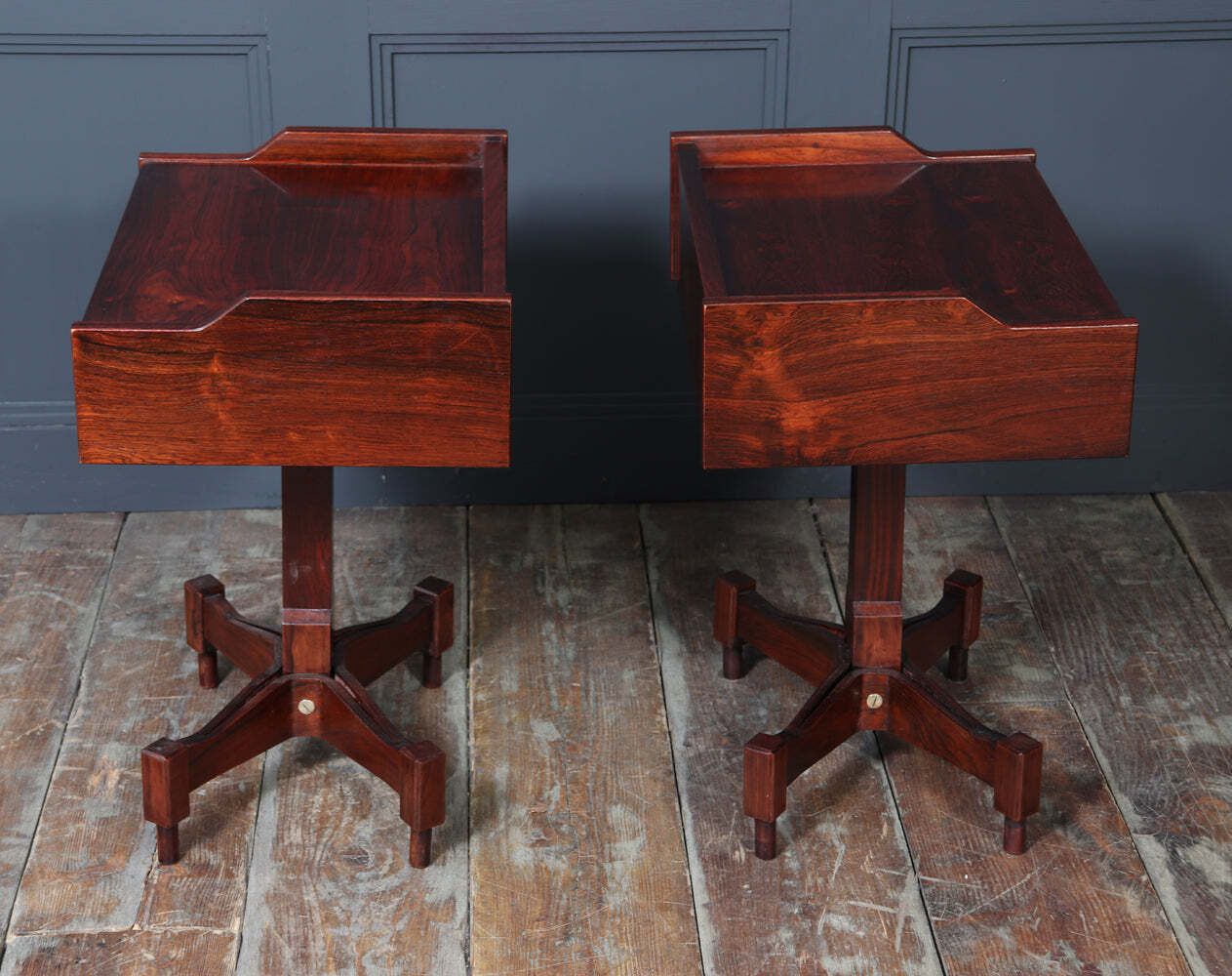 Pair Of Mid Century Italian Bedside Tables By Sormani photo vintage