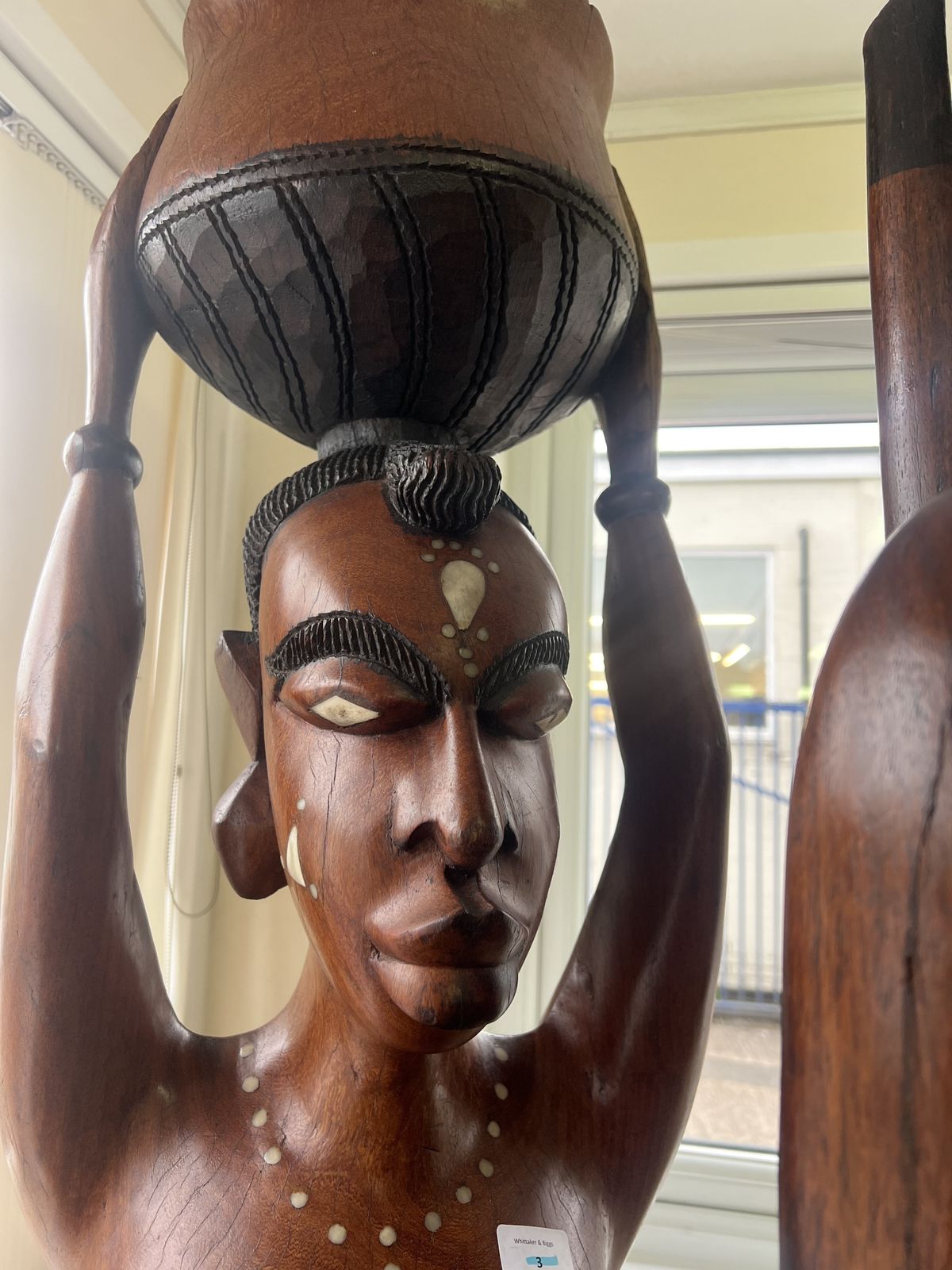 African Tribble Couple Life Size Solid Wooden Ethnic Art photo buy