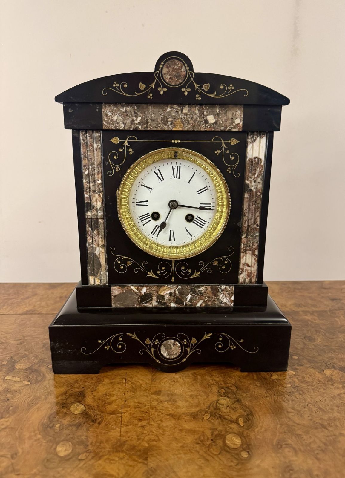 Attractive Victorian Marble Mantle Clock photo for sale