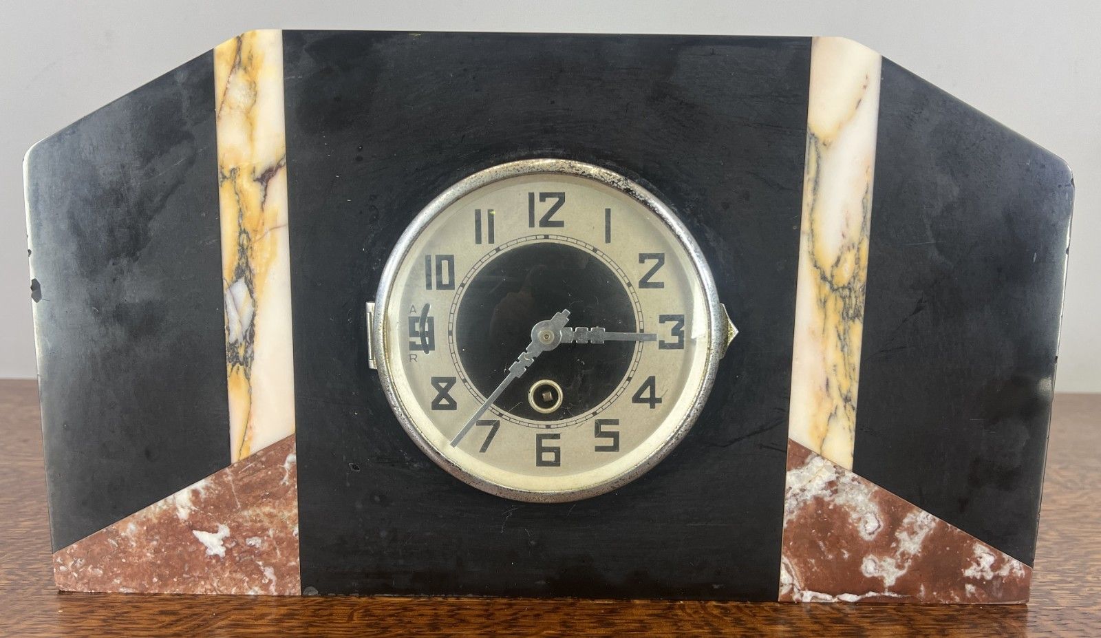 Clock Vintage French Style Art Deco Marble Mantel Clock Set Lot 4764 photo furniture