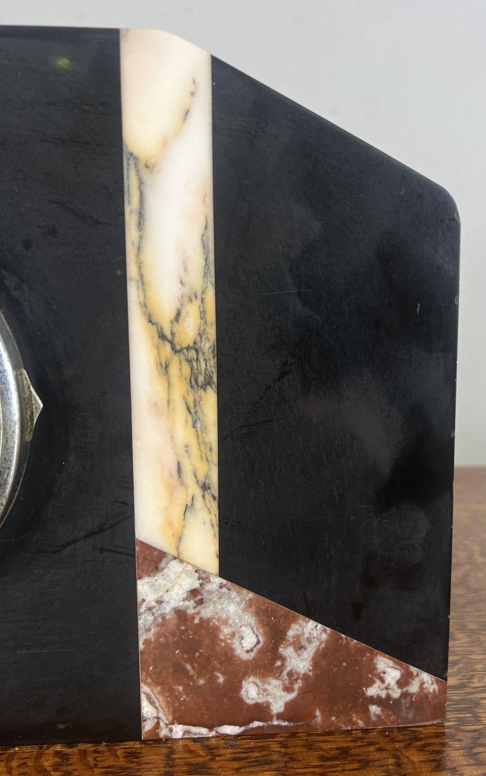 Clock Vintage French Style Art Deco Marble Mantel Clock Set Lot 4764 photo vinterior