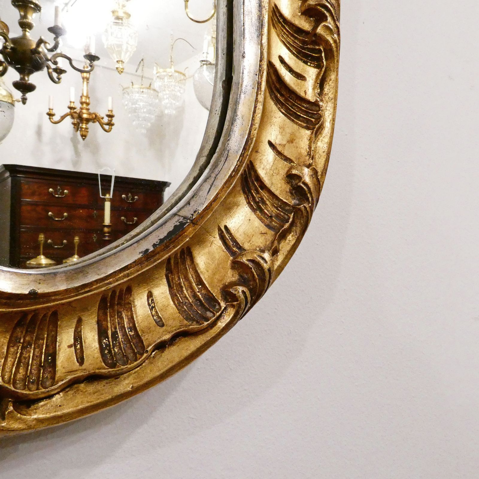 Mid 19th Century French Rococo Style Giltwood Wall Mirror photo vintage