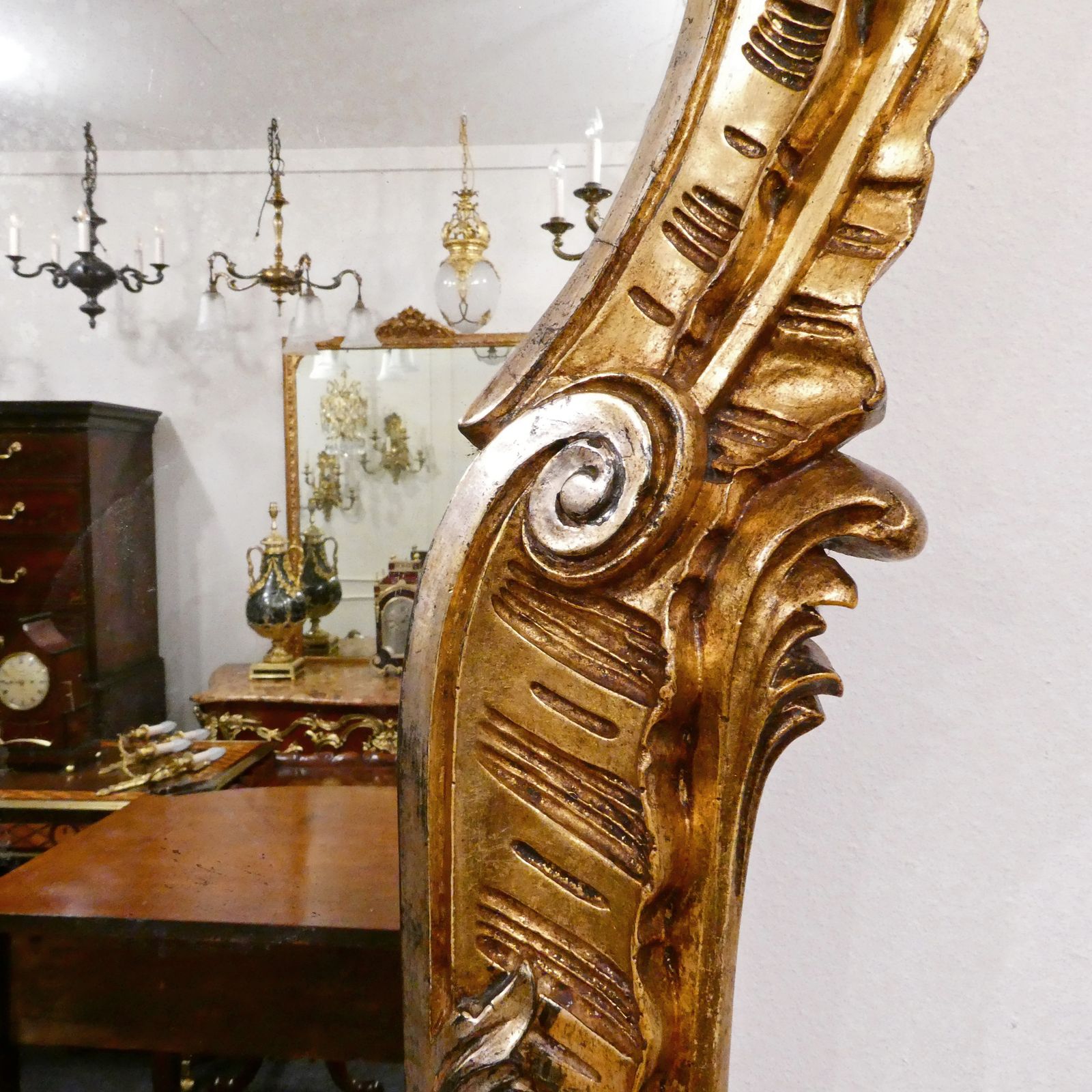 photo furniture Mid 19th Century French Rococo Style Giltwood Wall Mirror
