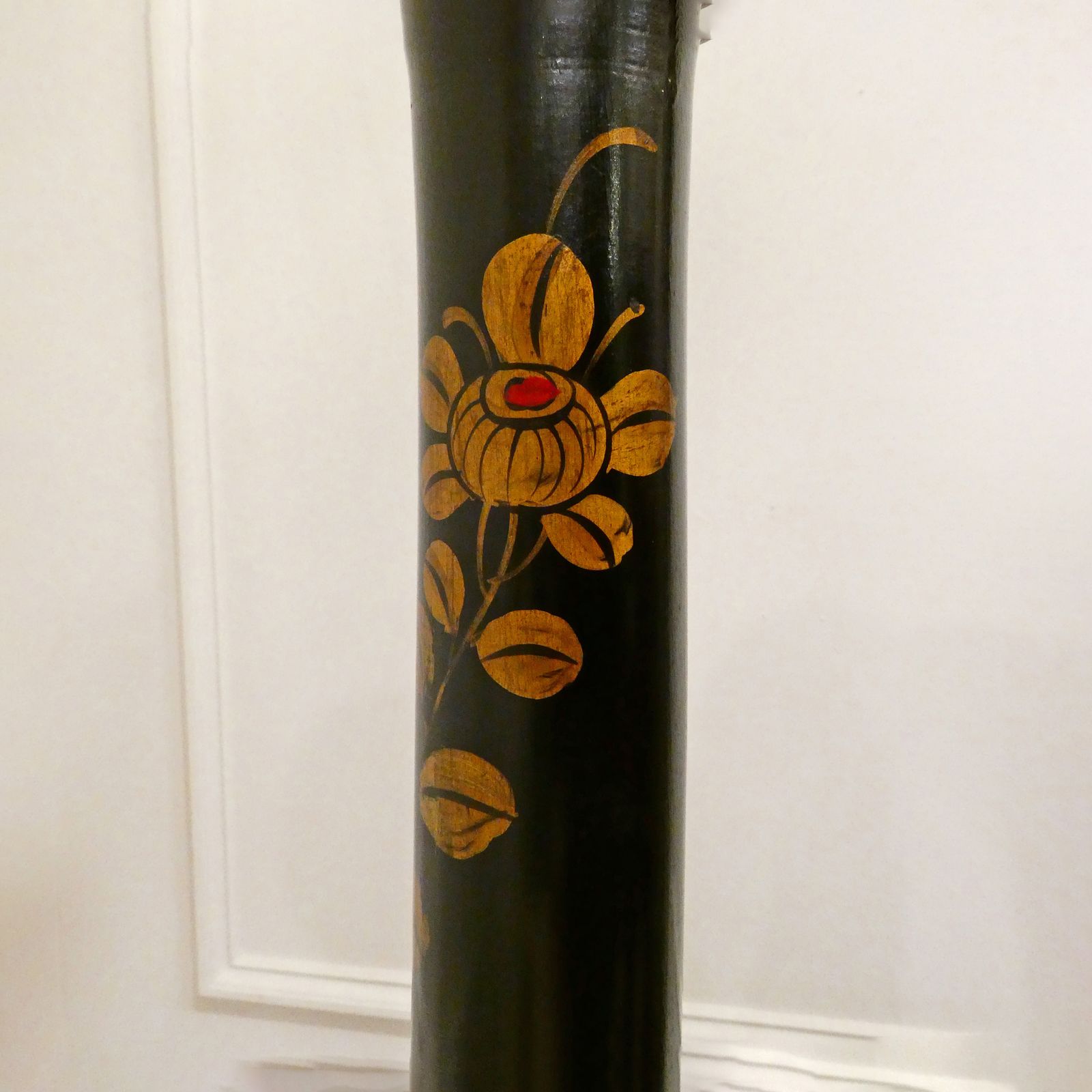 Edwardian Black Lacquered Chinoiserie Standard Floor Lamp photo buy