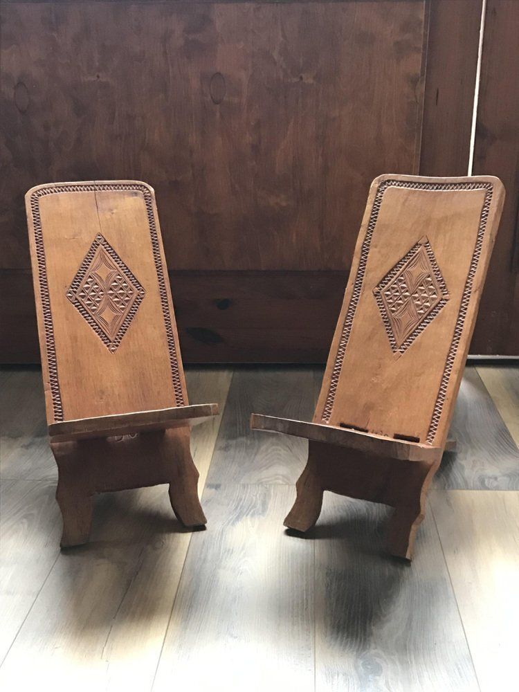 Set Of Hand Carved Chair, Cuba, 1960s