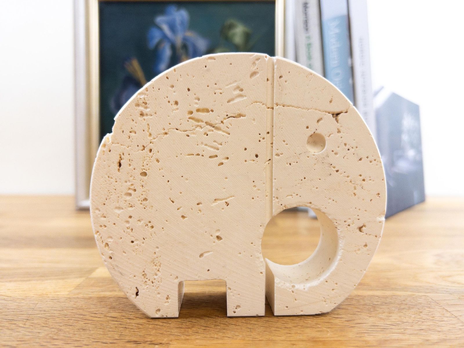 Kunst Travertine Elephant Letter Holder By Fratelli Mannelli   Enzo Mari Sculpture   Vintage Italian Design photo