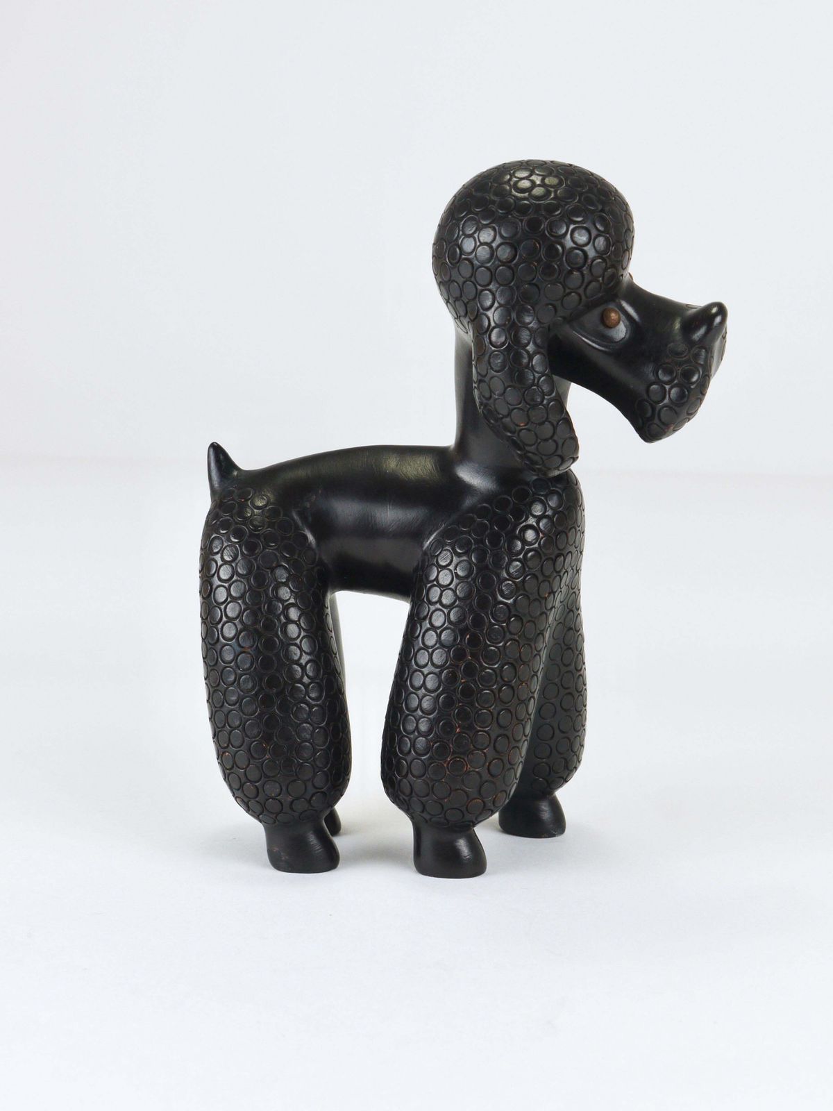 photo furniture Charming Dog Poodle Sculpture Figurine By Leopold Anzengruber, Austria, 1950s