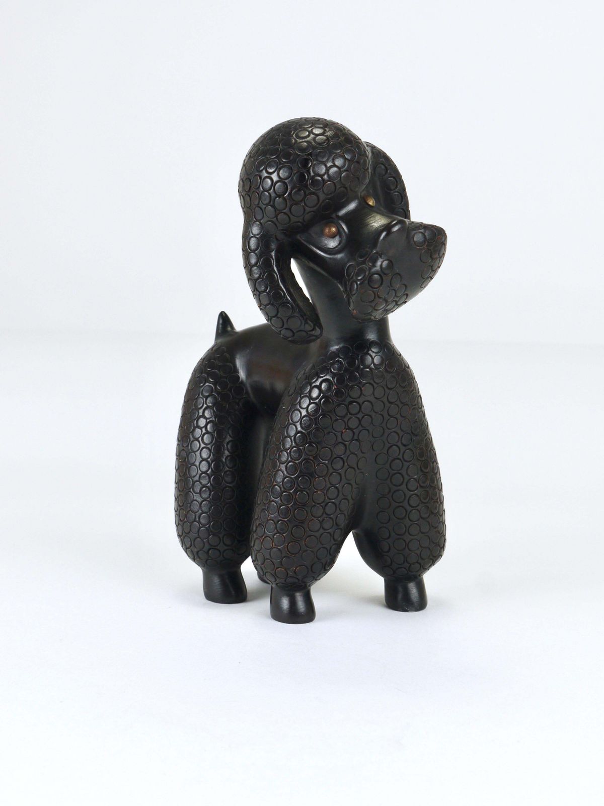 photo for sale Charming Dog Poodle Sculpture Figurine By Leopold Anzengruber, Austria, 1950s