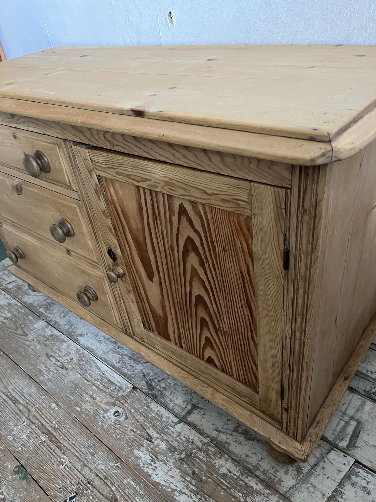 photo for sale A Stunning Victorian Pine Dresser Base/Sideboard With Three Drawers