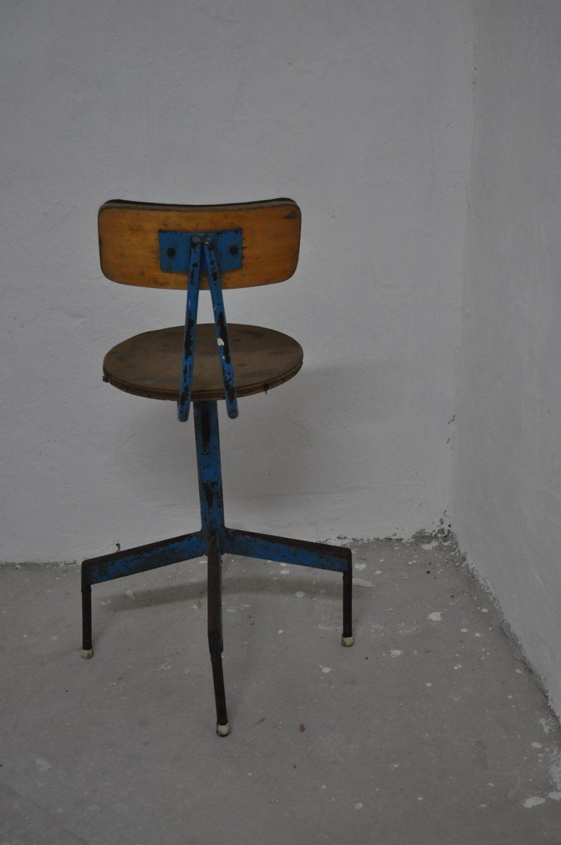 Mid Century Industrial Iron Chair, 1960s photo Furniture