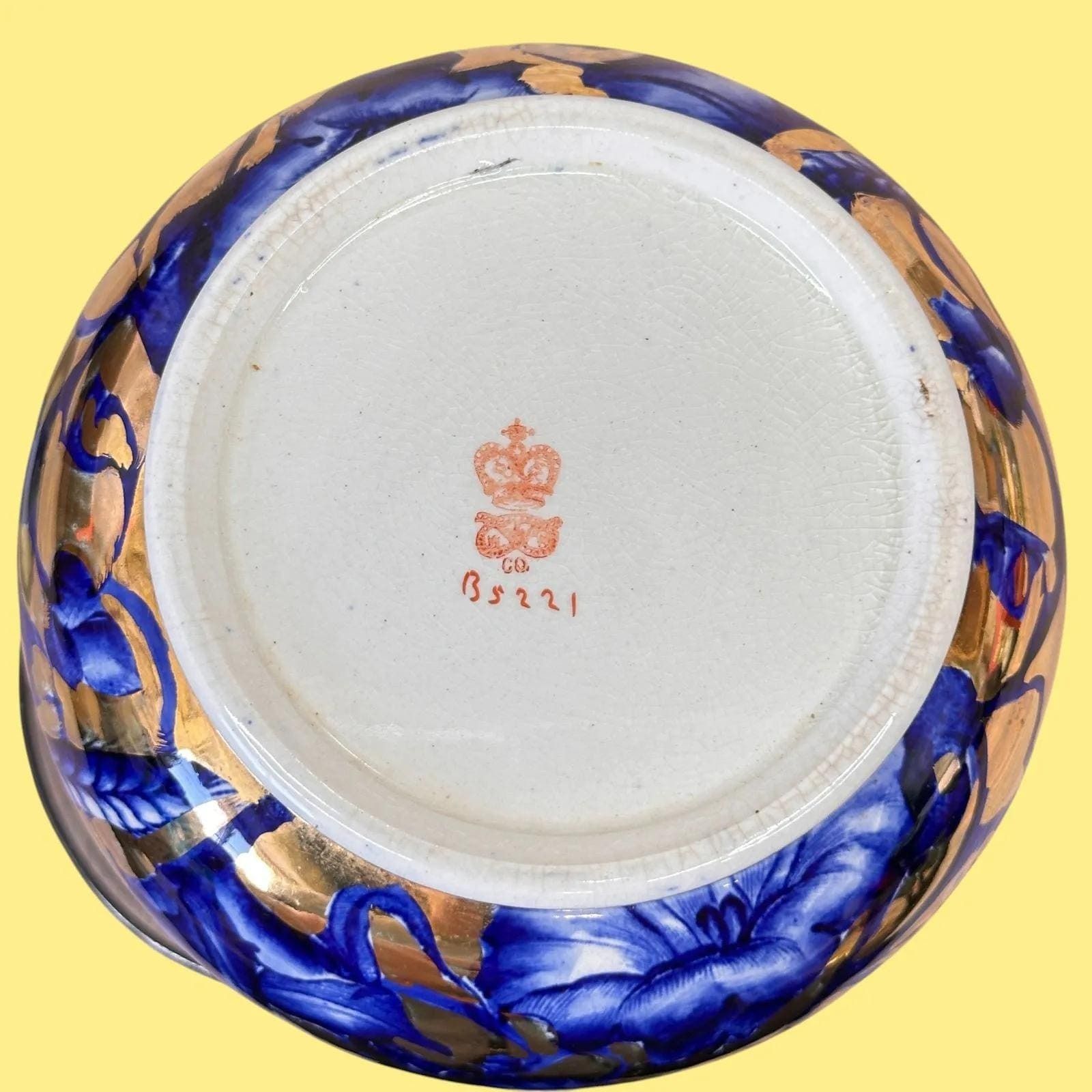photo for sale Antique Royal Crown Derby Biscuit Barrel With Epns Silver Plate Lid, Blue & Gold
