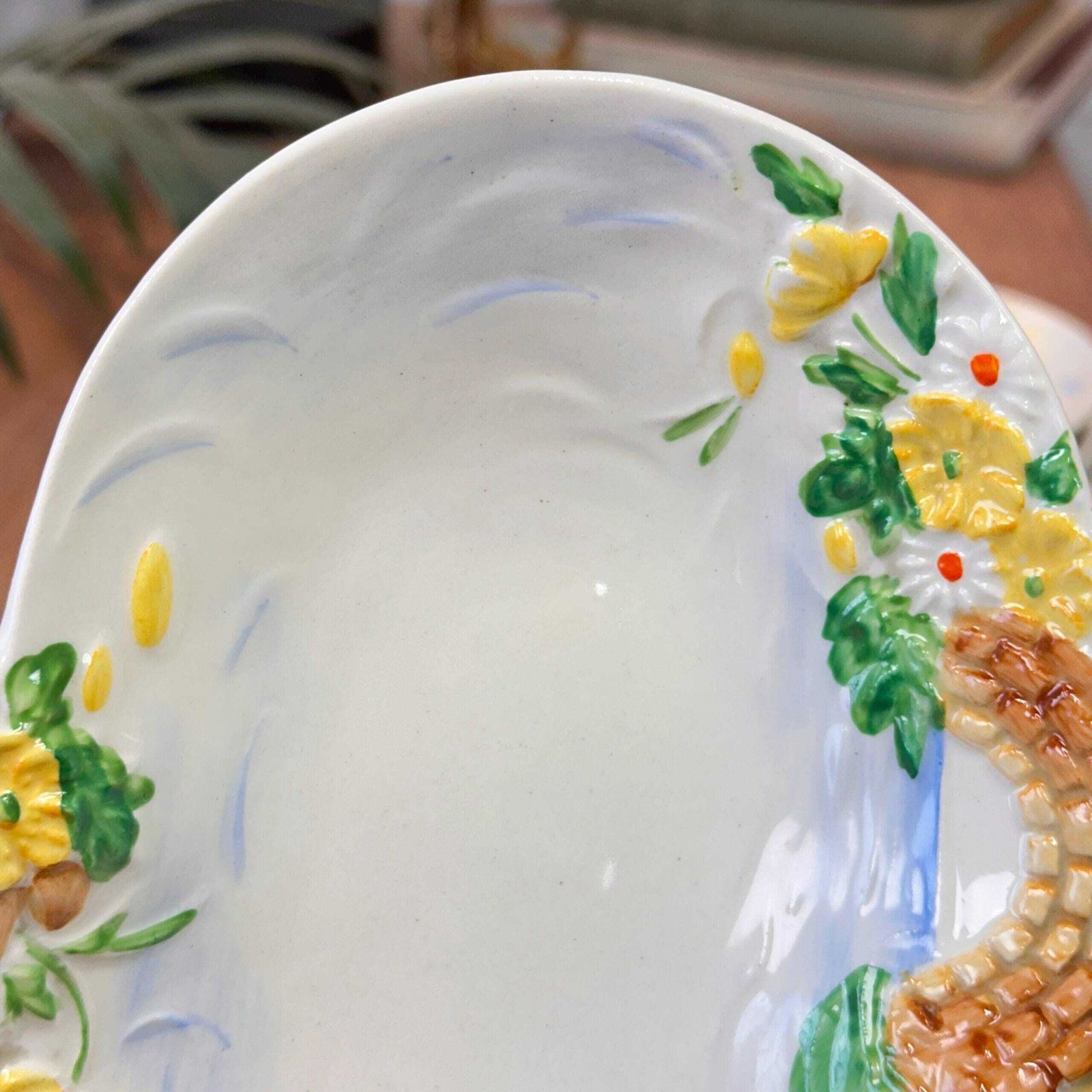 photo for sale Set Of 6 Clarice Cliff Springtime Dishes Newport Pottery Art Deco 1930s Floral Relief