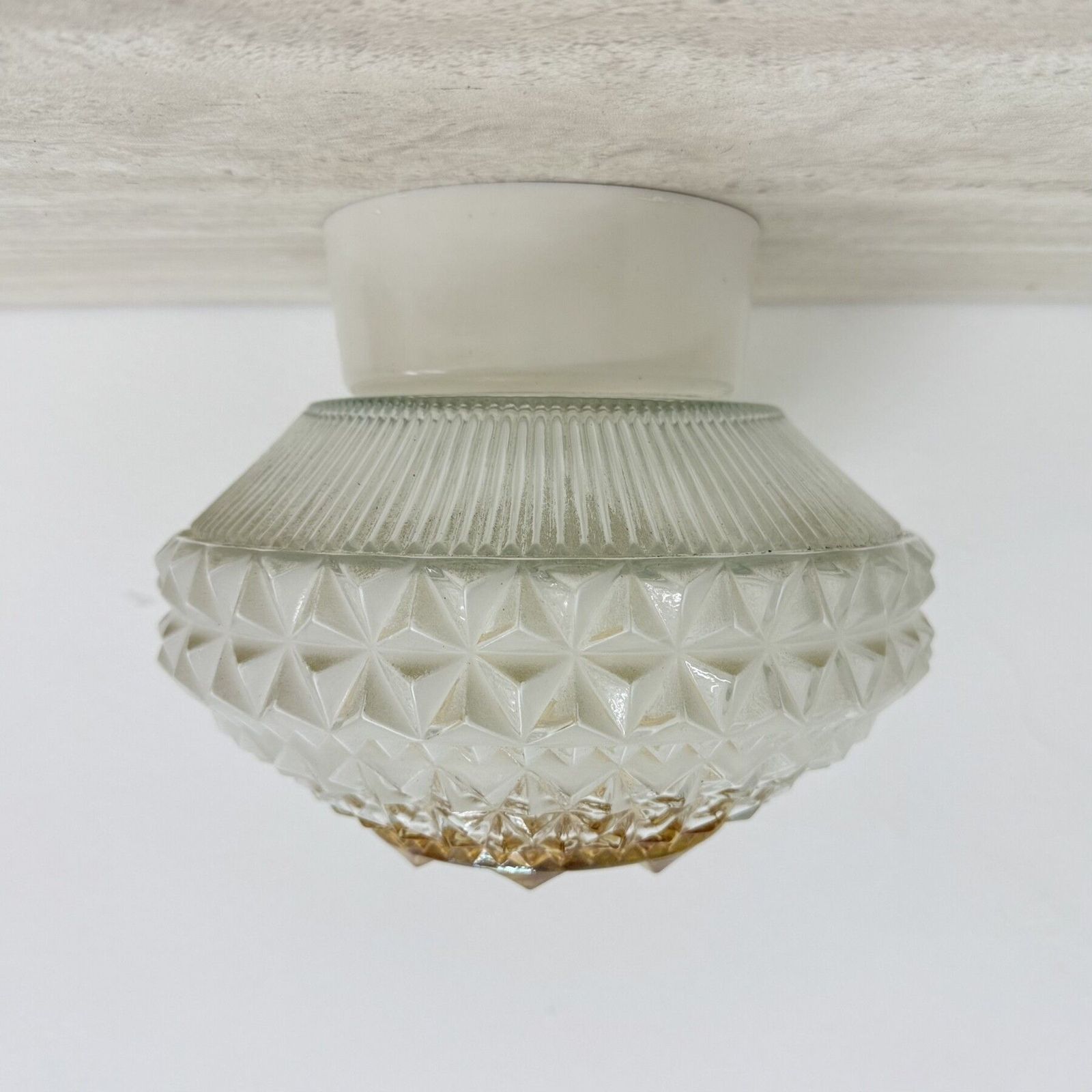 Vintage Glazen Plafondlamp, Jaren 1970 photo vinterior
