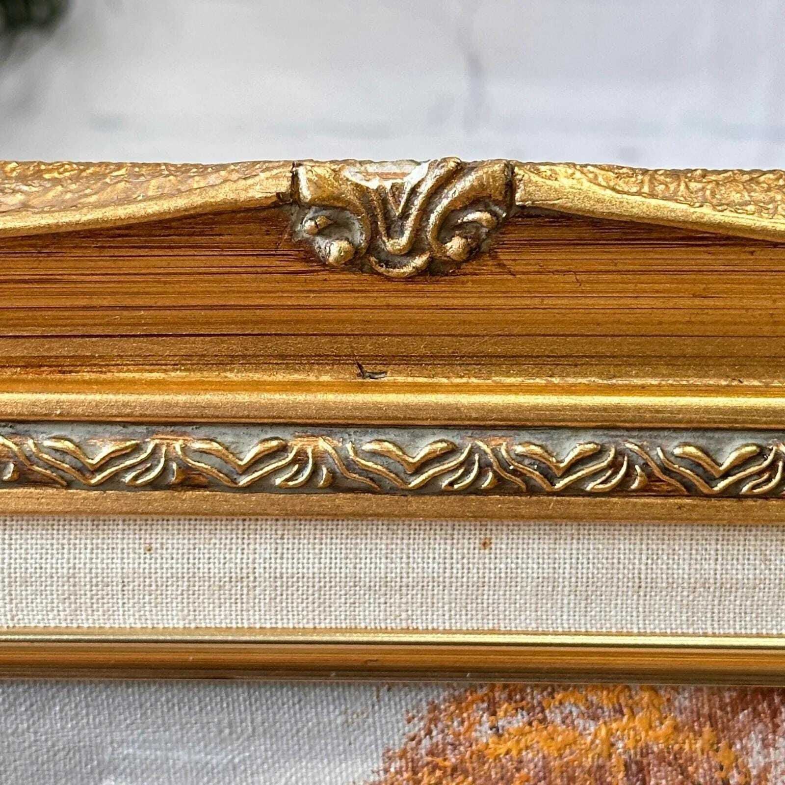 Vintage Signed T. O'neil Oil Painting Landscape In Ornate Gold Gilt Frame photo vintage