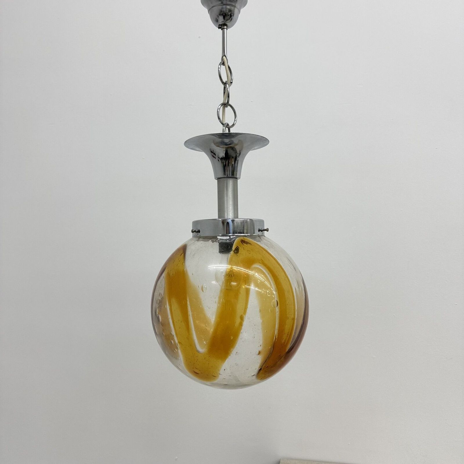 photo for sale Murano Glass Hanging Lamp Pendant By Mazzega , 1970’s Italy