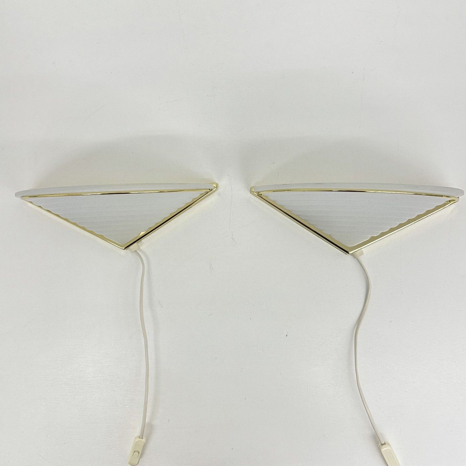 Set Of Vintage Glass Wall Lamps With Gold Holder, 1970s photo furniture