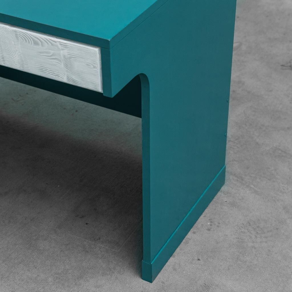 Vintage Petrol Green Desk With Drawers From The 1970s, Modern Antiques photo buy