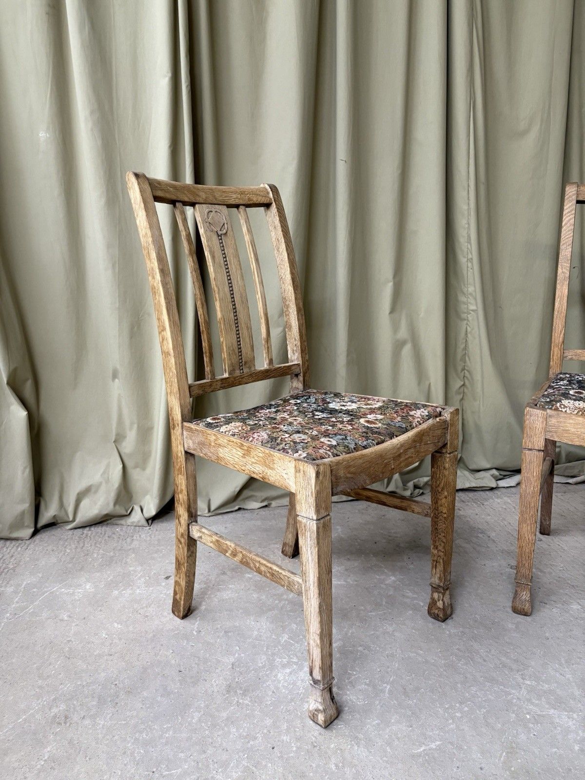 Vtg Antique Set Of 2 Arts And Crafts Dining Side Church Chairs Danish R1039 photo 143.75