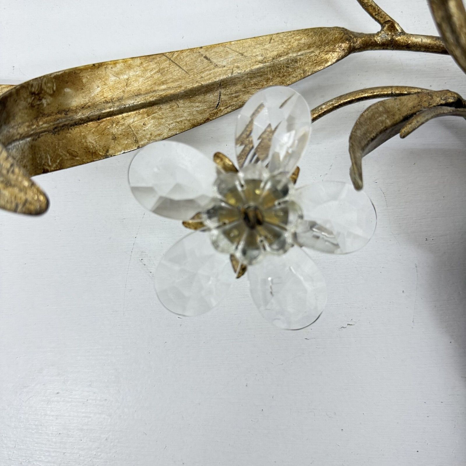 Lighting Mid Century Design Banci Style Wall Lamp Sconce Crystal Flower Bouquet , 1970s photo
