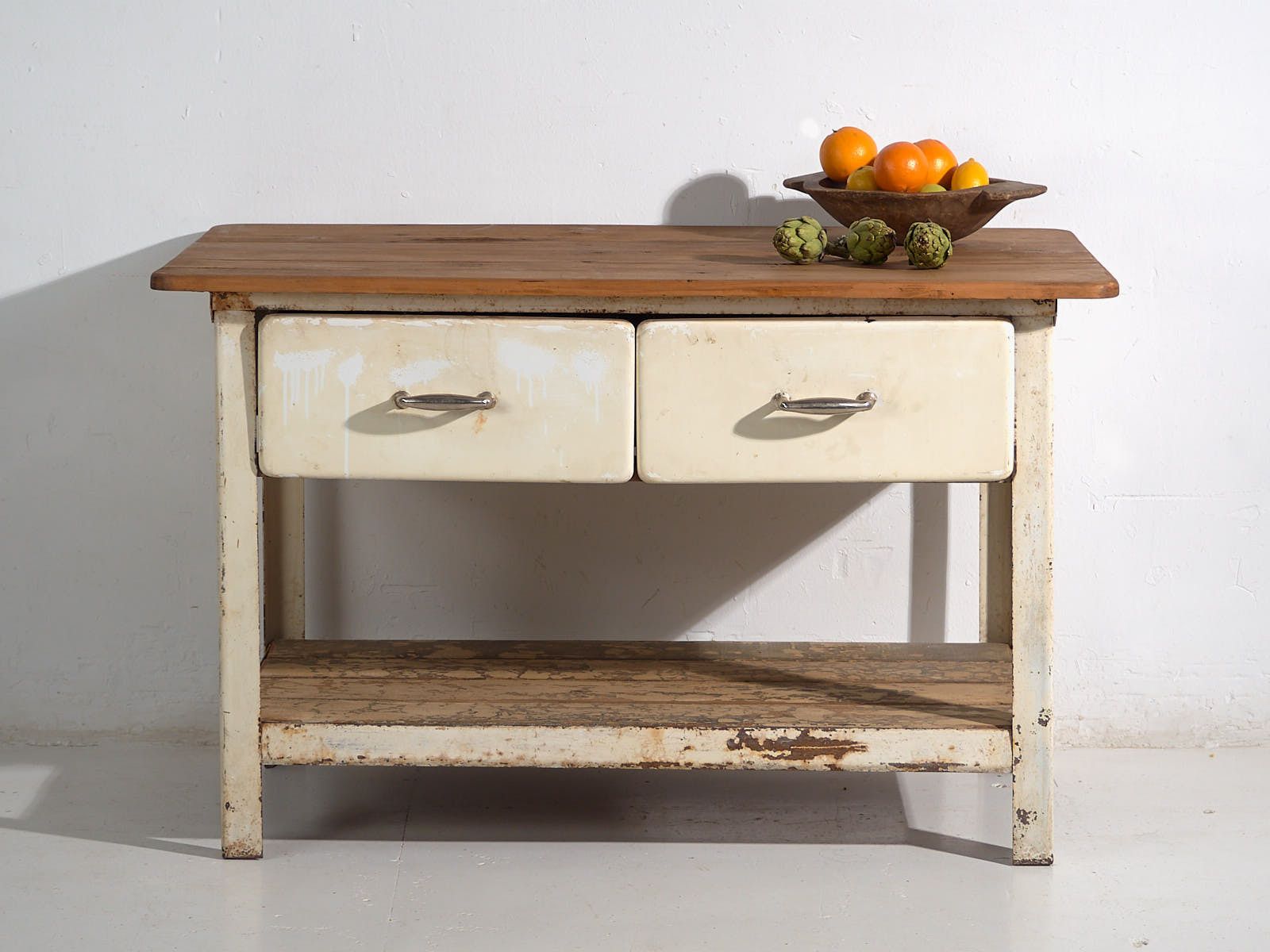 photo furniture Industrial Work Table With Drawers (C.1940) #75