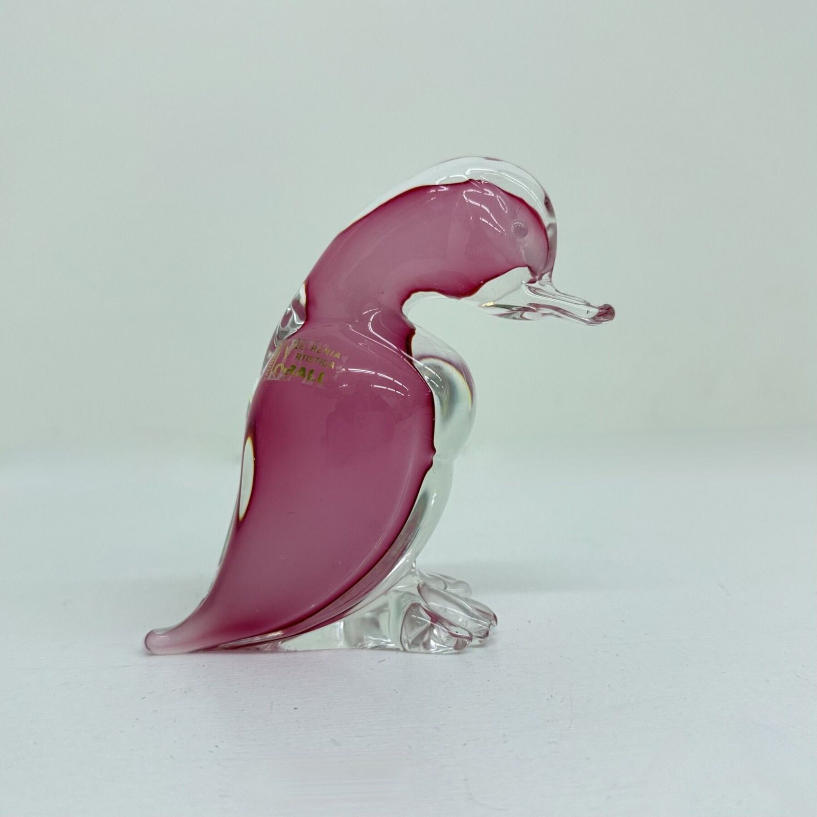 Archimede Seguso Zeldzame Murano Roze Alabastro Kunstglas Eend, Jaren 1970 photo furniture