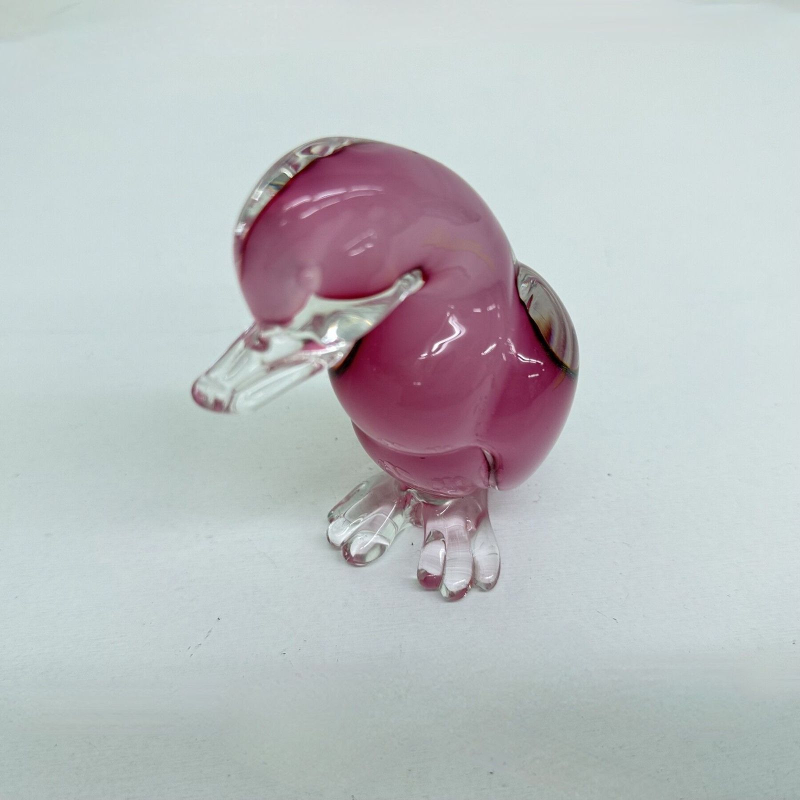 Art Archimede Seguso Rare Murano Pink Alabastro Art Glass Duck , 1970s photo