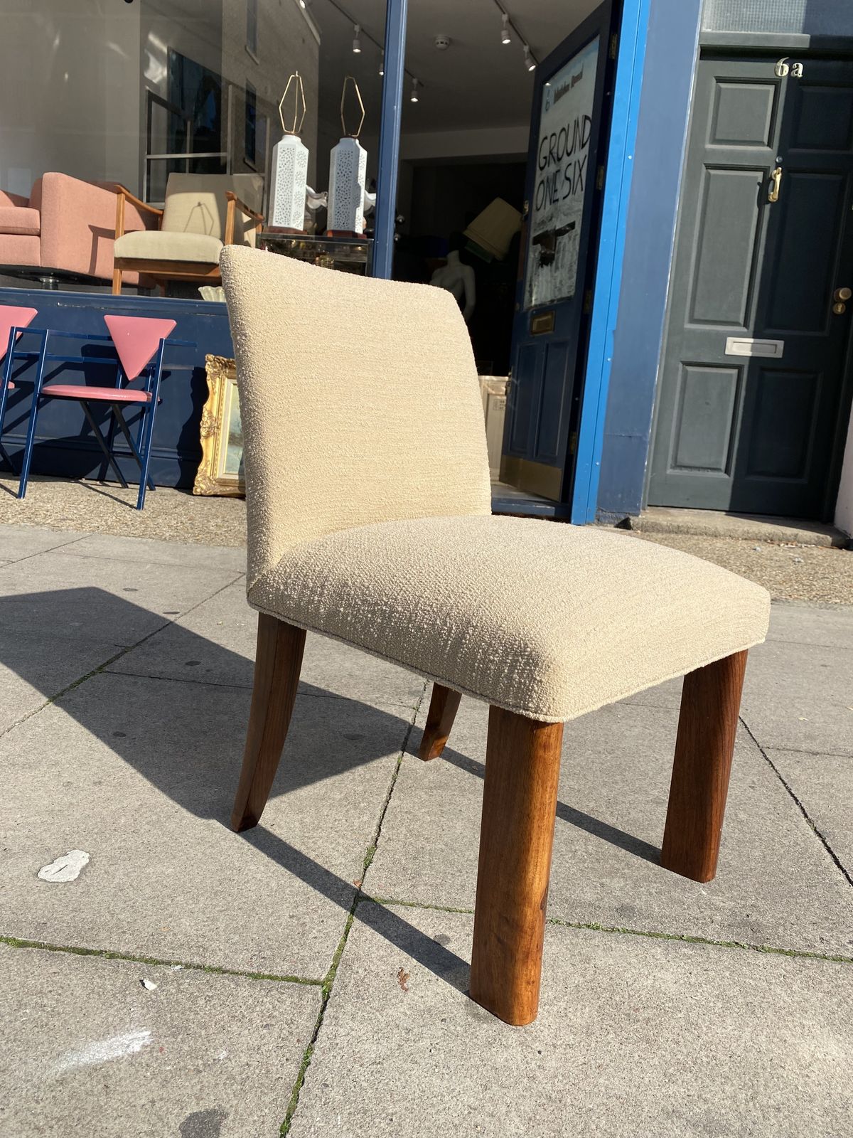 1180.0 1930s Osvaldo Borsani Attributed Rosewood Side Chair Wool Boucle Italy Art Deco Seat Armchair Restored And Upholstered photo