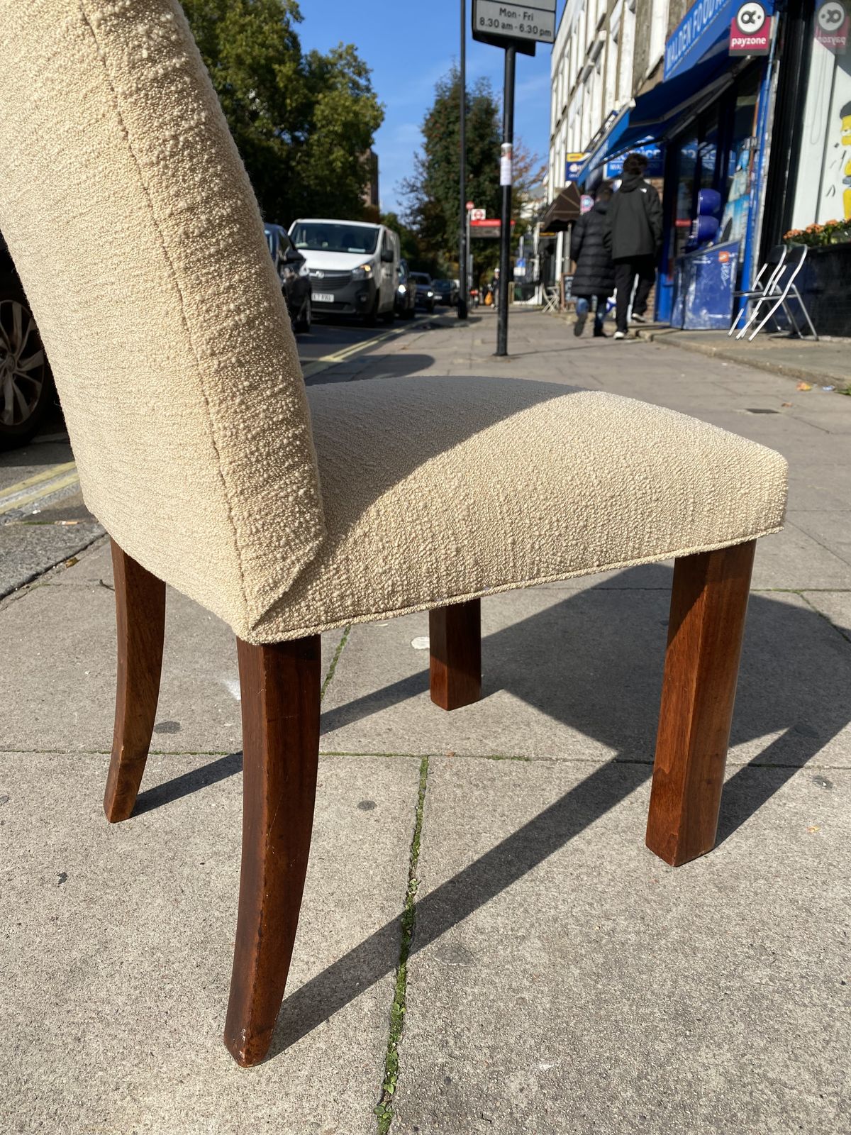 photo buy 1930s Osvaldo Borsani Attributed Rosewood Side Chair Wool Boucle Italy Art Deco Seat Armchair Restored And Upholstered