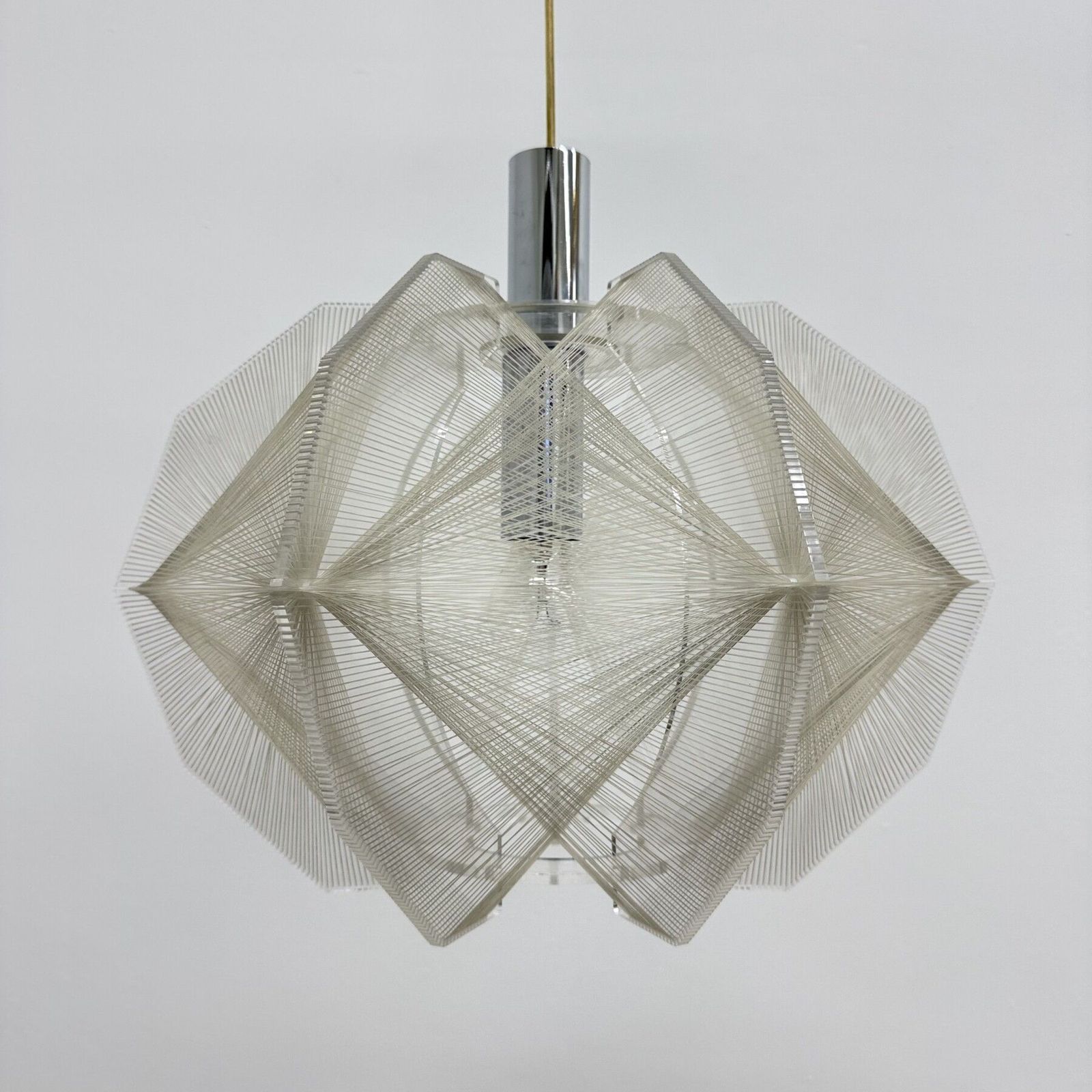 Paul Secon For Sompex Clear Wire Hanging Lamp , 1970s Germany