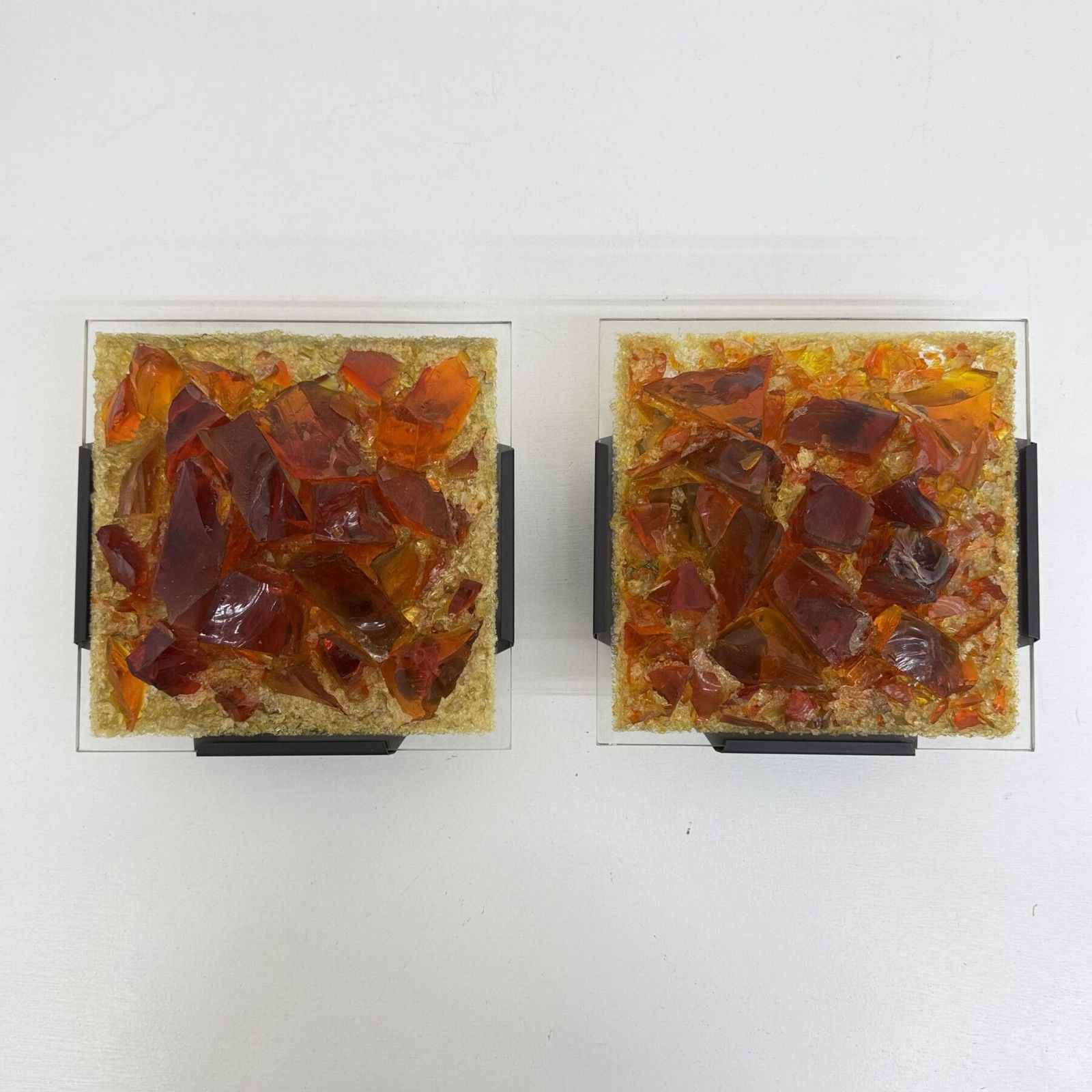 Mid Century Design Pair Of Cosack Leuchten Glass Wall Lamp , 1970’s