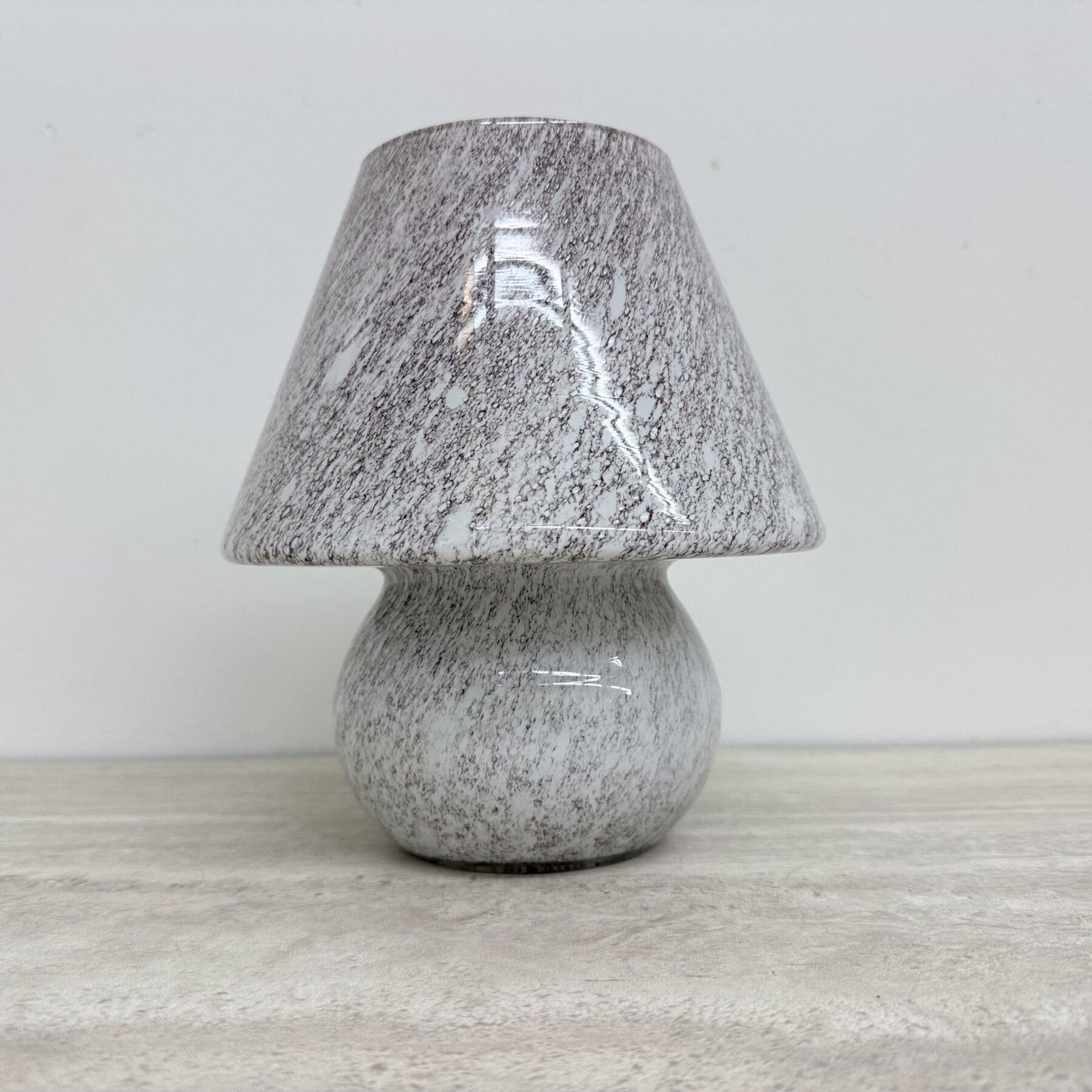 Mid Century Design Paddenstoel Glazen Tafellamp, Jaren 1970 photo for sale