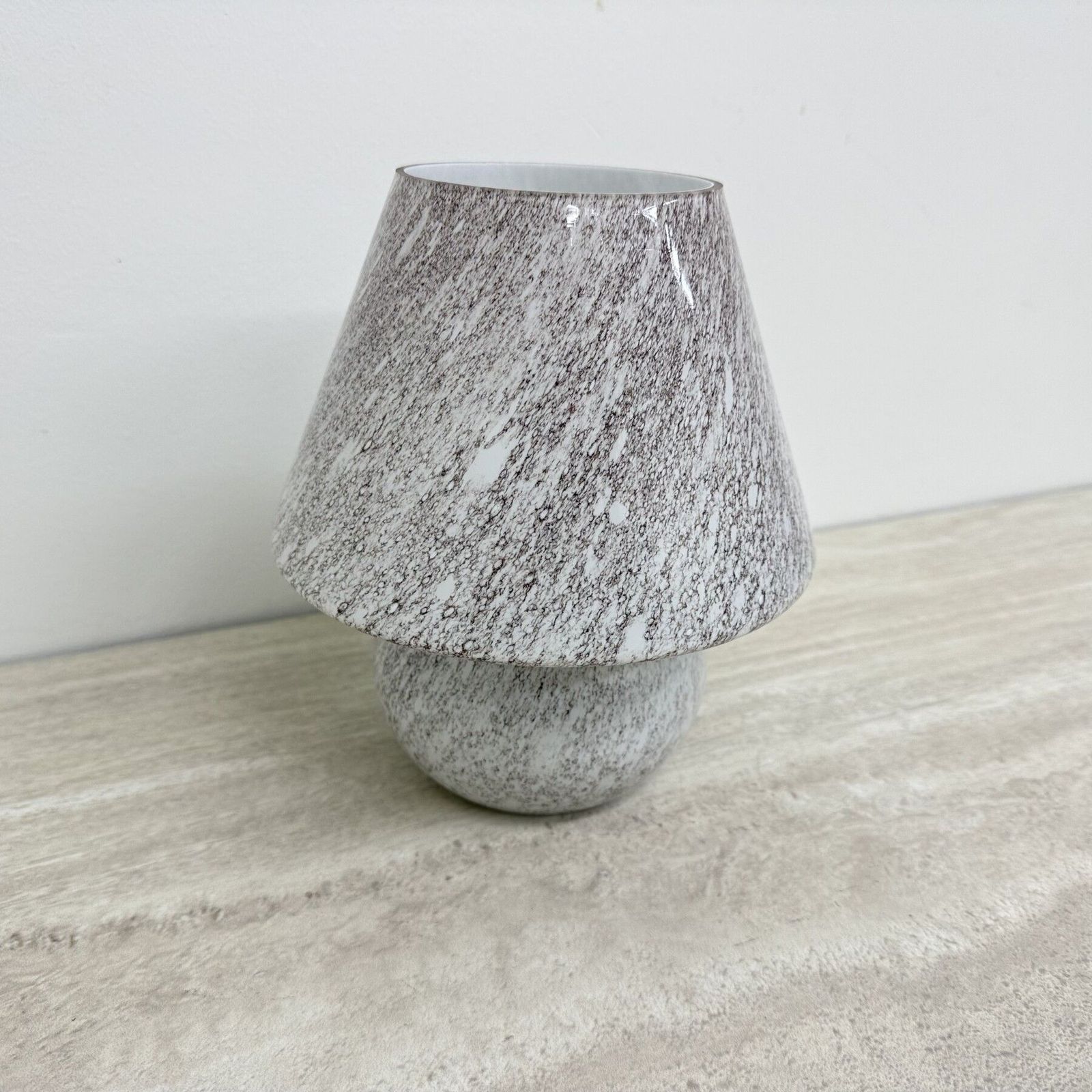 Mid Century Design Paddenstoel Glazen Tafellamp, Jaren 1970 photo Verlichting