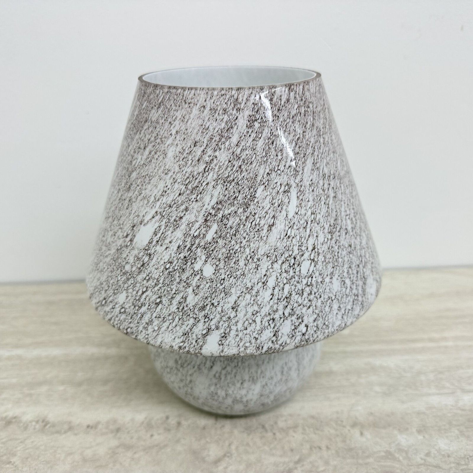 Mid Century Design Paddenstoel Glazen Tafellamp, Jaren 1970 photo vinterior