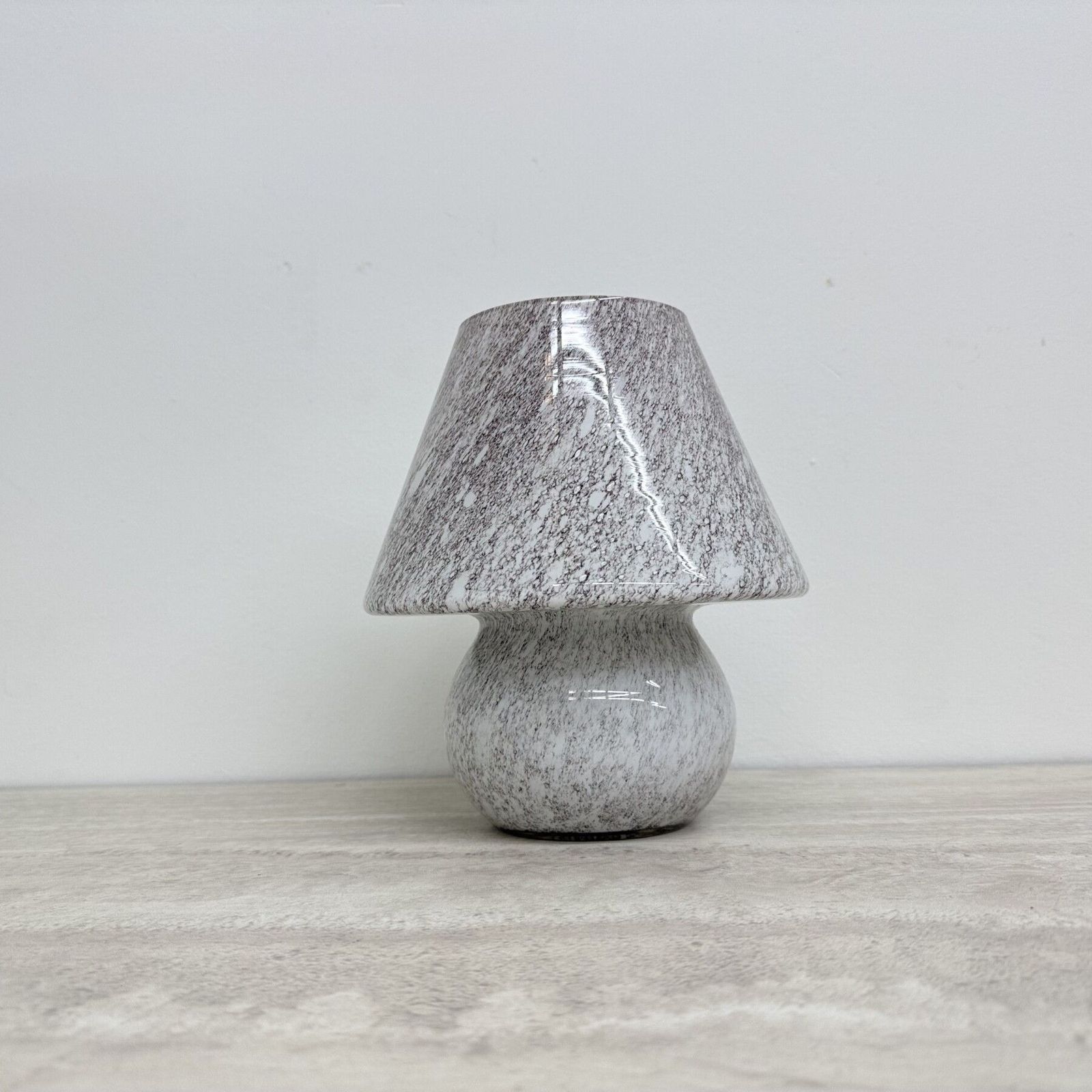 Verlichting Mid Century Design Paddenstoel Glazen Tafellamp, Jaren 1970 photo