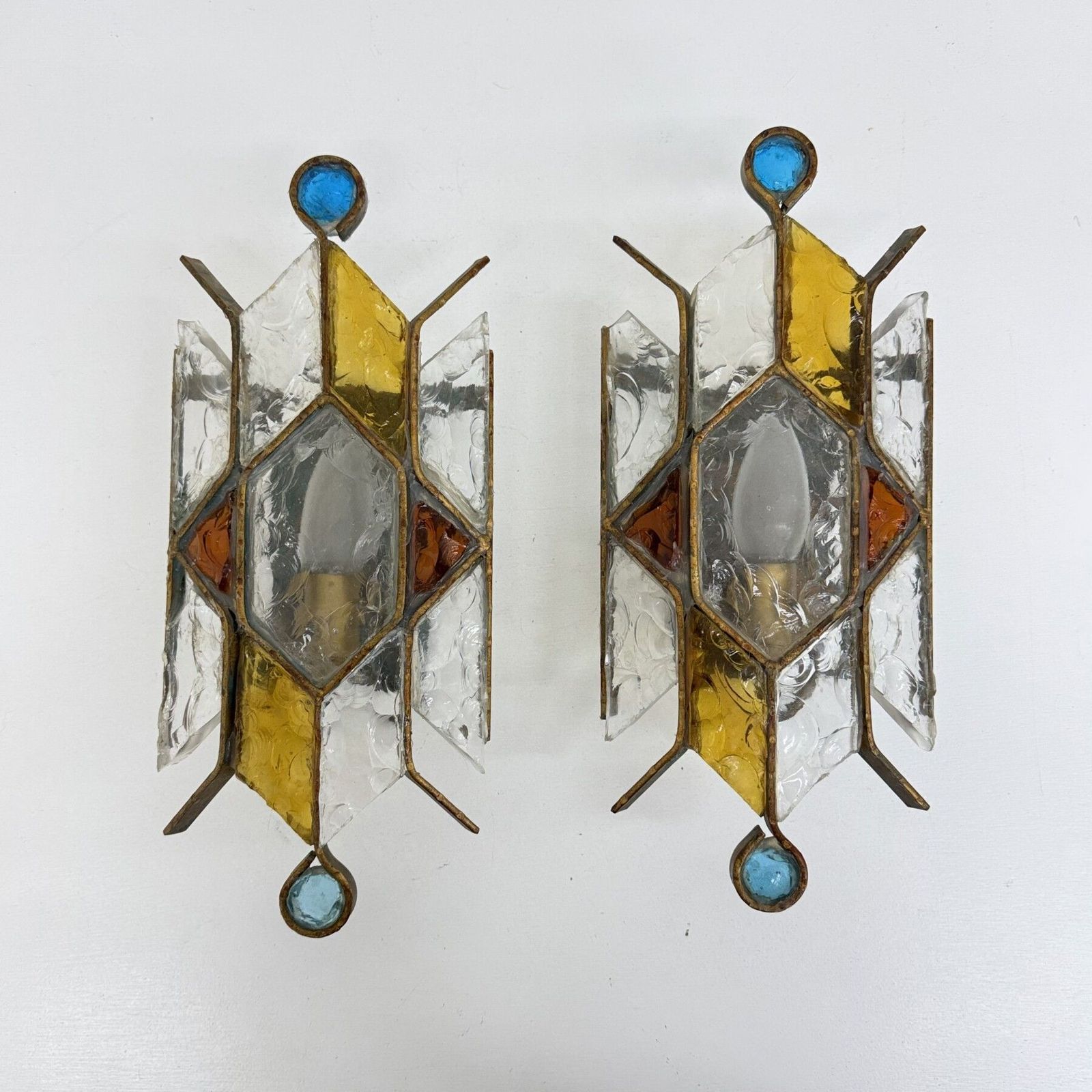 Set Of 2 Poliarte Wall Lamps By Albano Poli , 1970s Italy