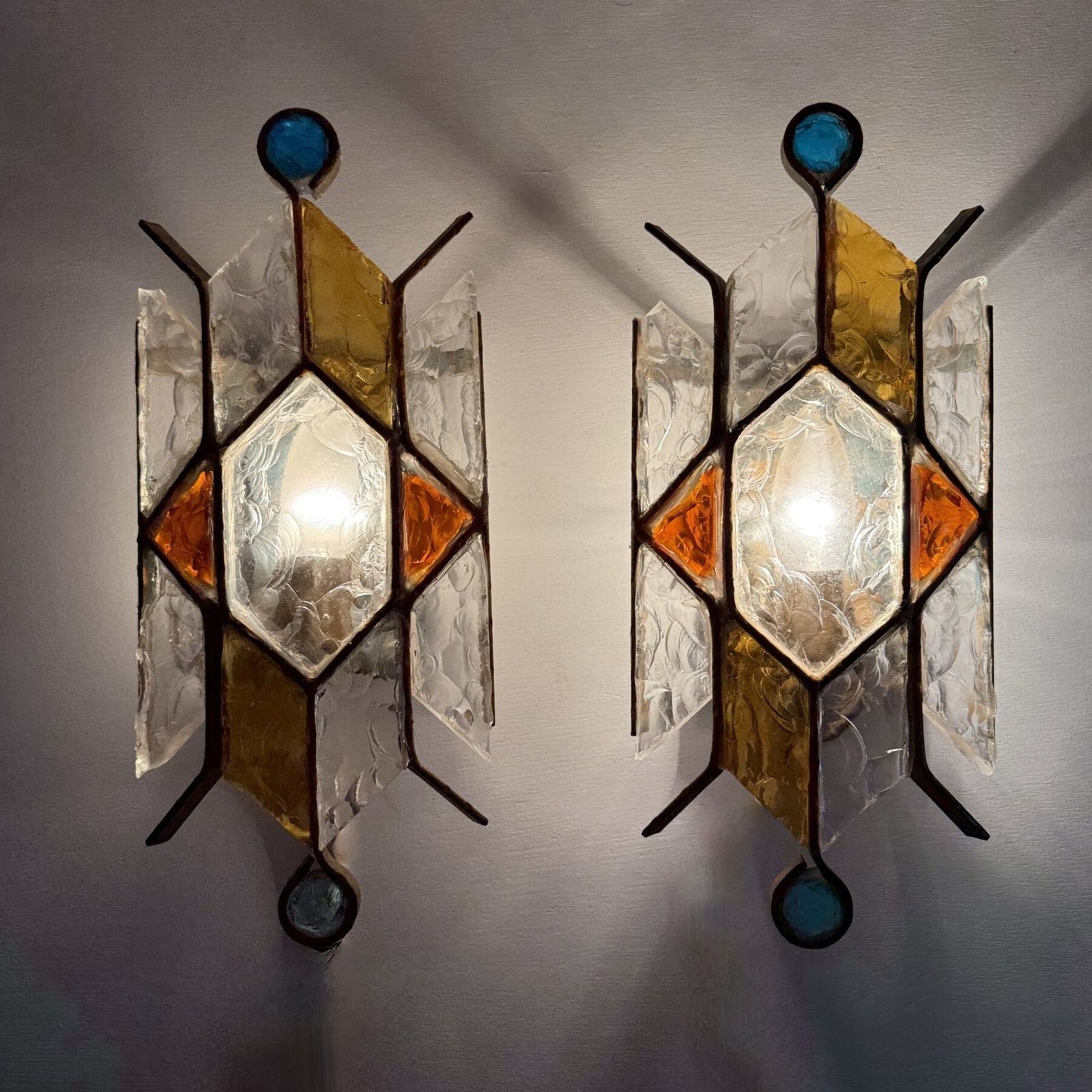 Set Of 2 Poliarte Wall Lamps By Albano Poli , 1970s Italy photo furniture