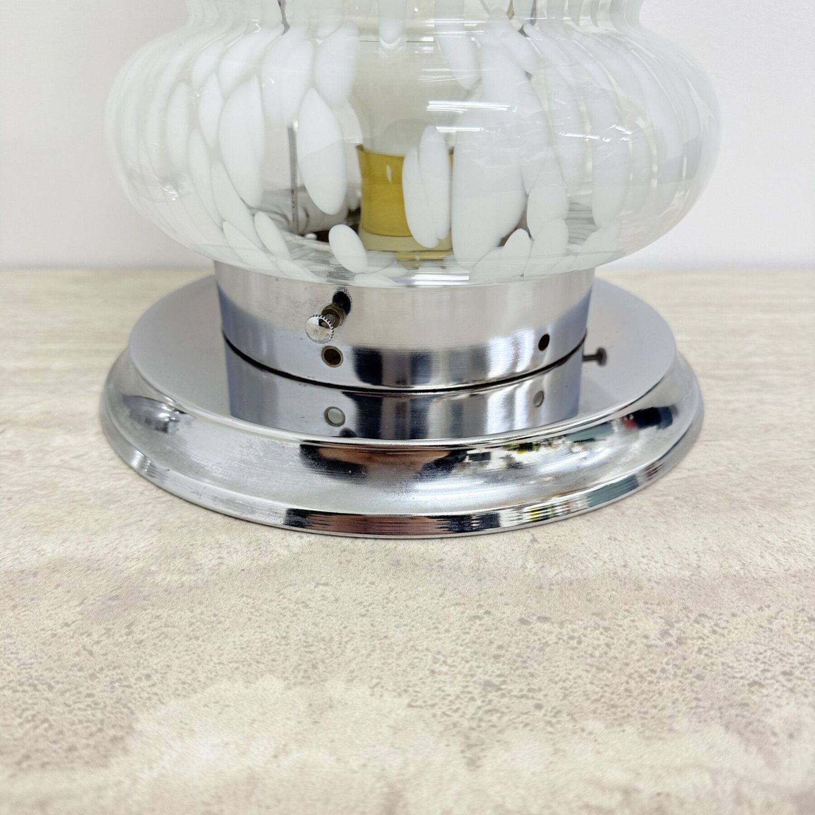 photo vinterior Paar Mid Century Design Mazzega Carlo Nason Glazen Tafellamp / Vloerlamp, Jaren 1970