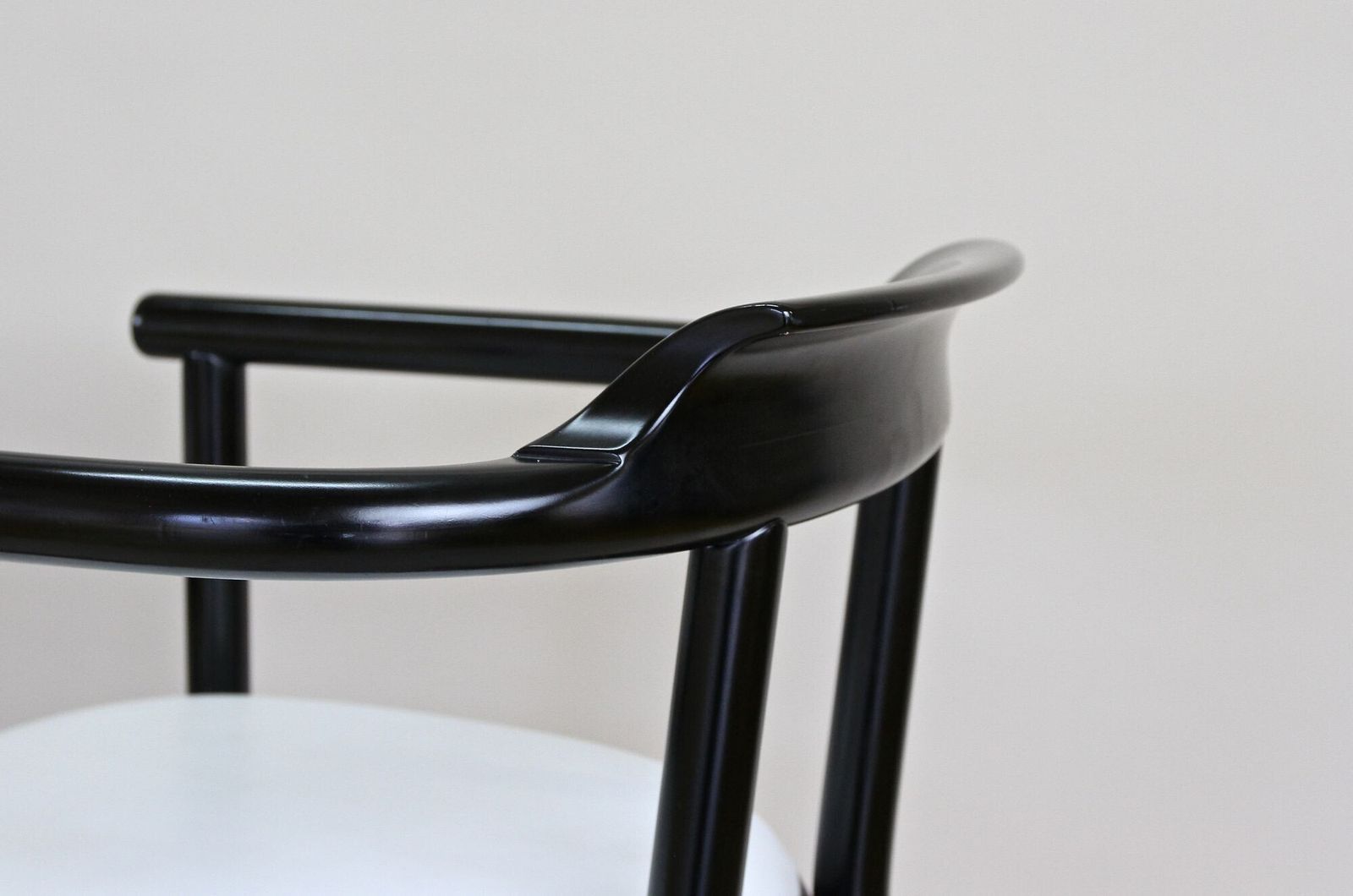 photo buy 20th Century Contemporary Thonet Armchairs   White Leather Upholstery, At 1980s