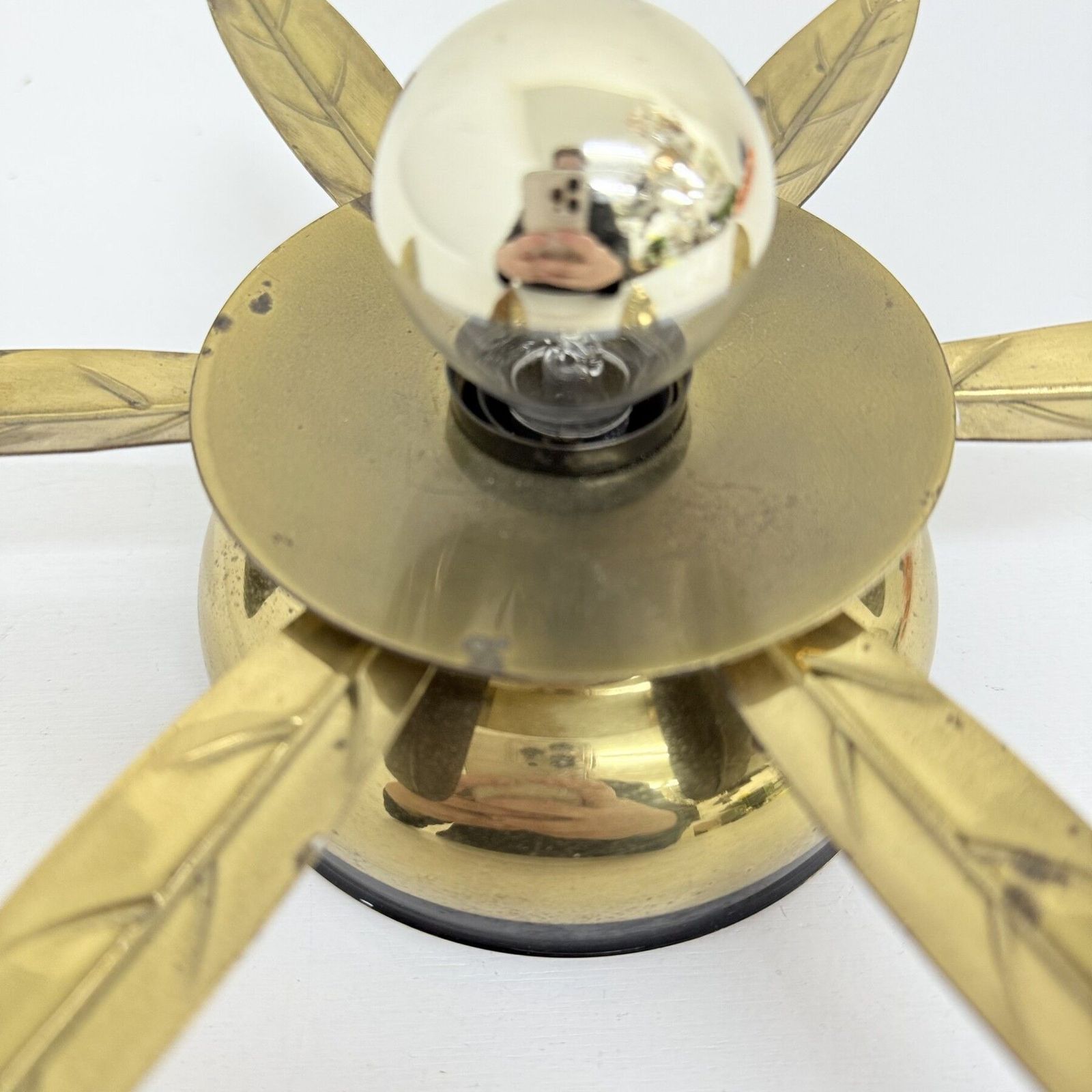 Mid Century Wandlamp Messing Bloem, Ca. Jaren 1950 photo 189.0