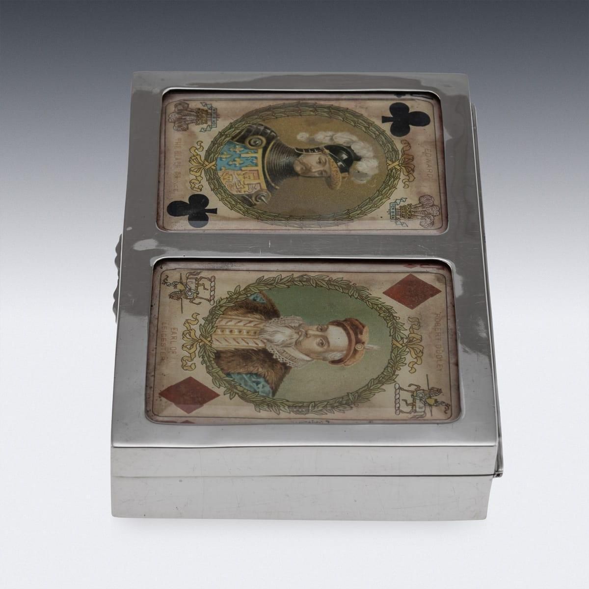 Edwardian Solid Silver Playing Cards Box By Levi & Salaman, 1902 photo for sale