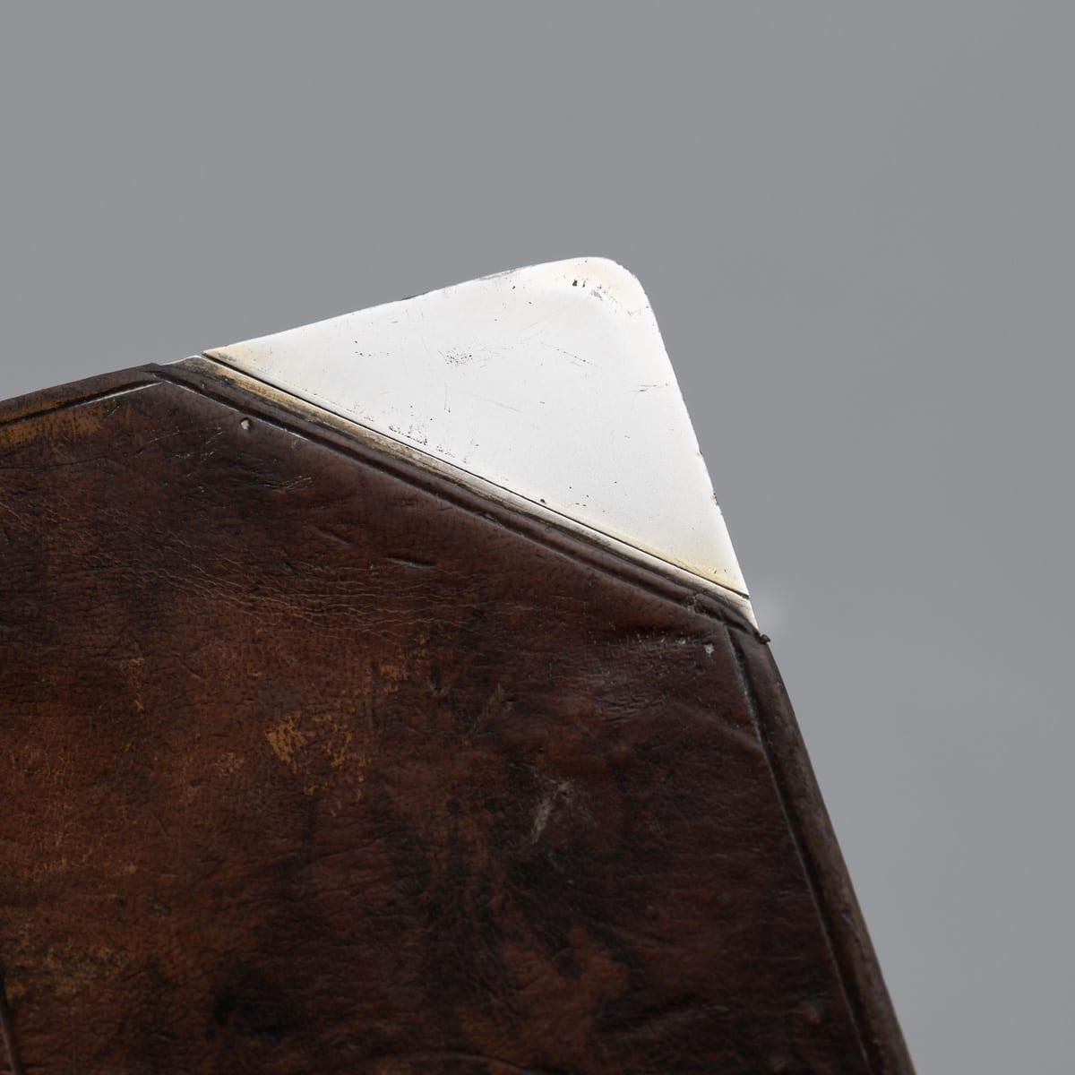 20thc Novelty Silver Plate & Leather Book Shaped Hip Flask By J Dixon & Sons photo buy