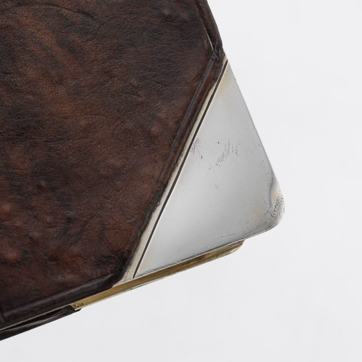 photo for sale 20thc Novelty Silver Plate & Leather Book Shaped Hip Flask By J Dixon & Sons