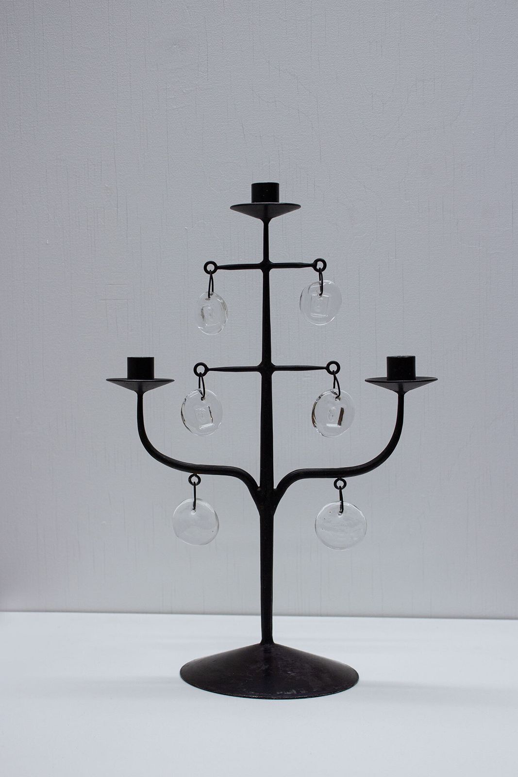 Wrought Iron & Glass Candelabra By Erik Höglund, Sweden, 1960s photo Home Decor