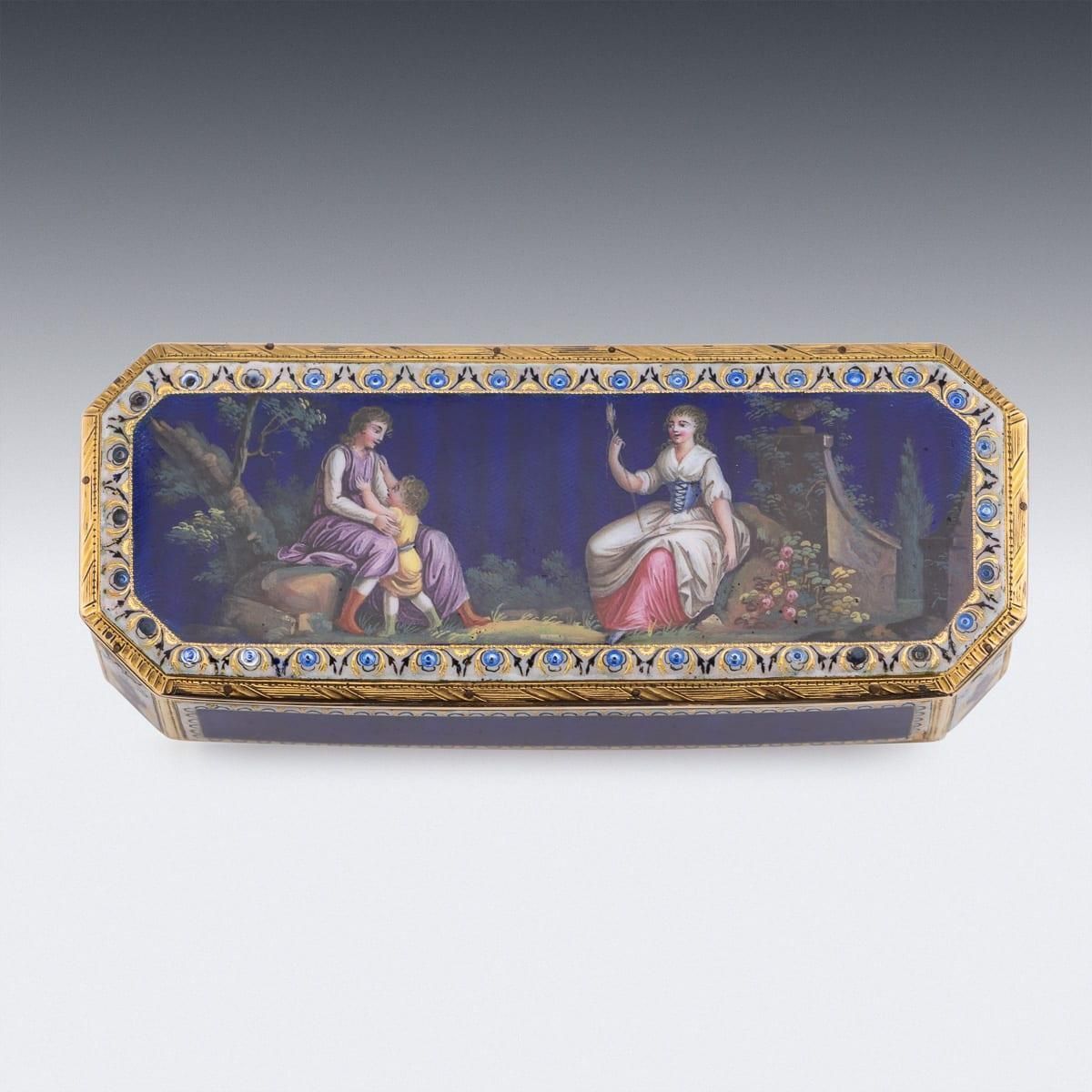 Antique 19th Century German 18k Gold & Enamel Snuff Box, Hanau C.1820 photo Home Decor