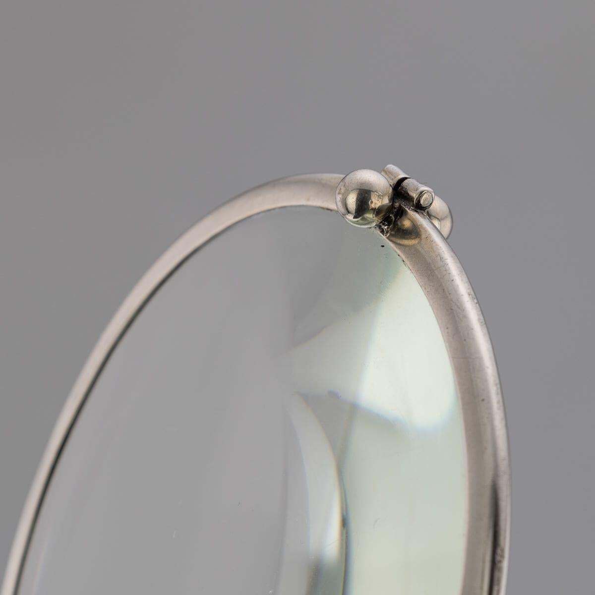 Antique 20th Century English Solid Silver & Shagreen Magnifying Glass C.1911 photo vintage
