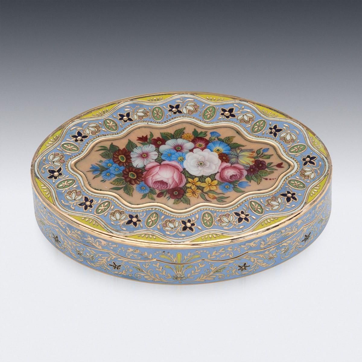 Antique 19th Century Swiss 18k Solid Gold & Enamel Snuff Box, Geneva C.1830 photo Home Decor