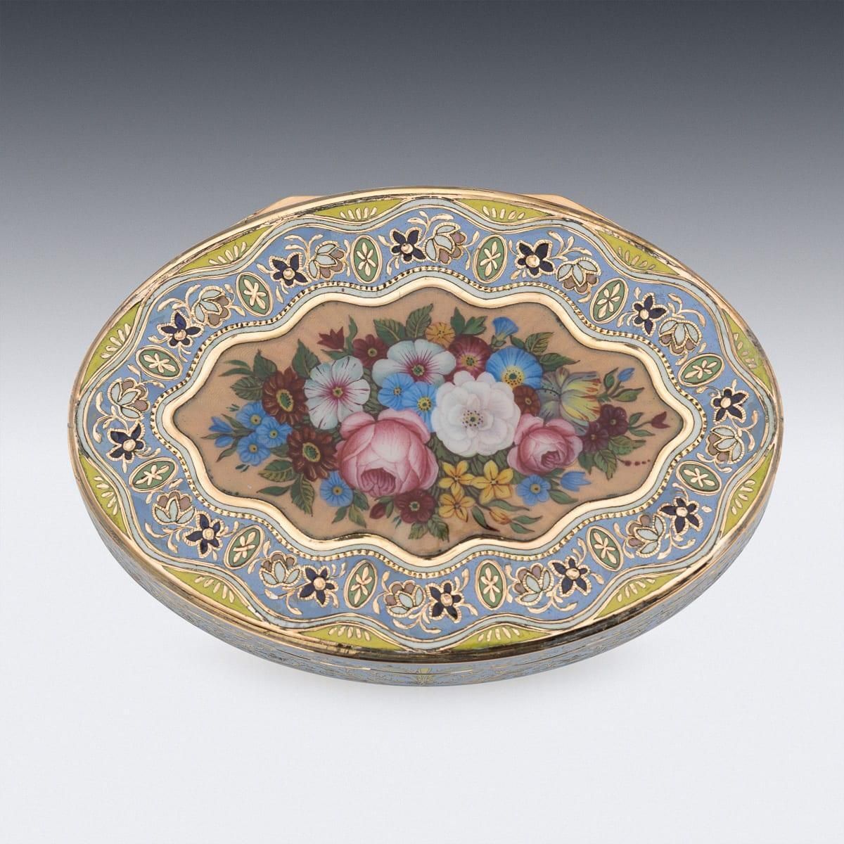 Antique 19th Century Swiss 18k Solid Gold & Enamel Snuff Box, Geneva C.1830 photo 15841.0